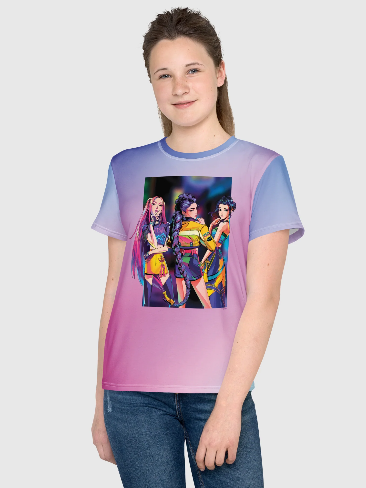 KPop Demon Hunters Youth T-Shirt HUNTR/X Electric Summer - Image 2