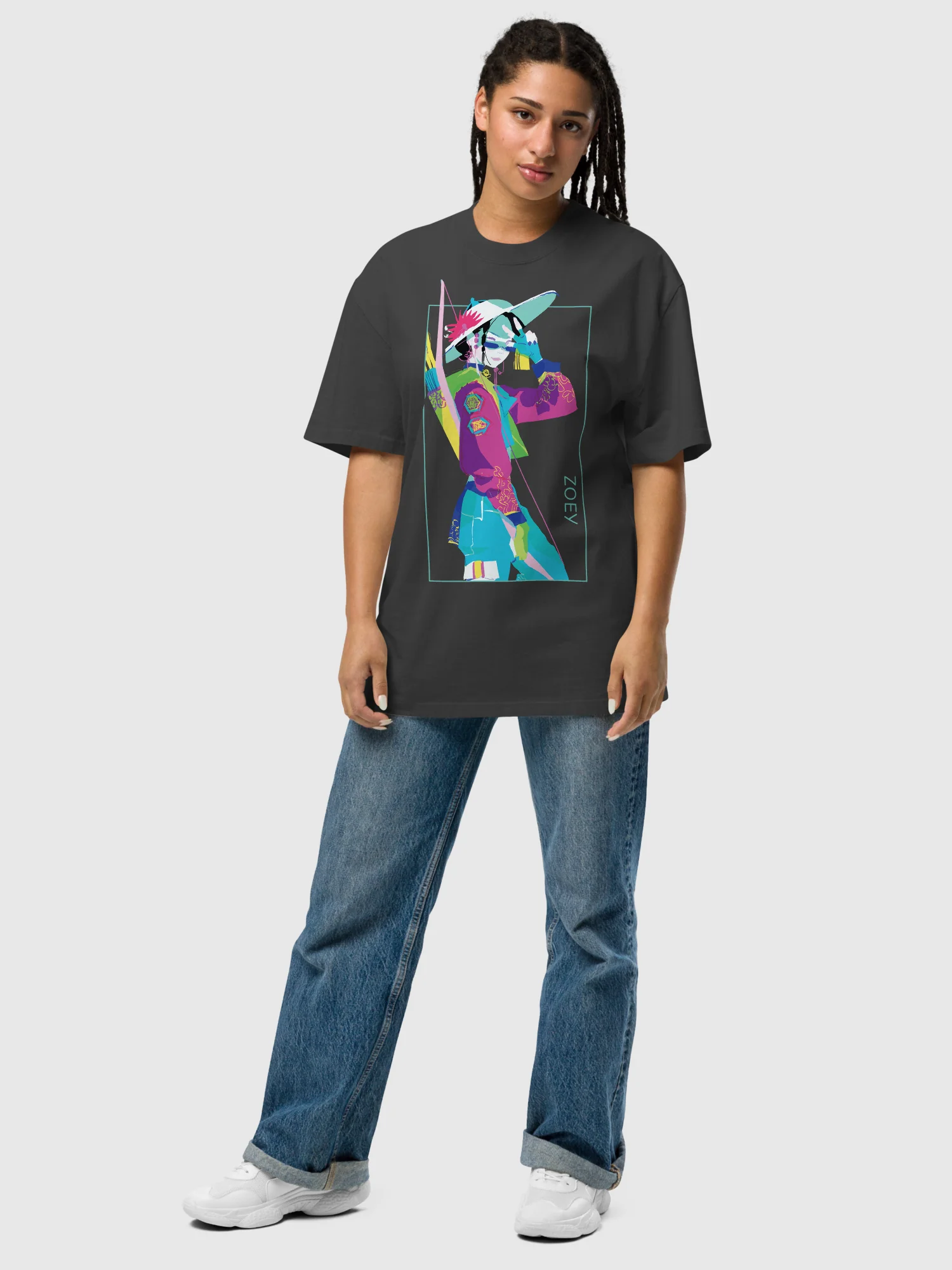KPop Demon Hunters Zoey Girl Crush Oversized T-Shirt - Image 3
