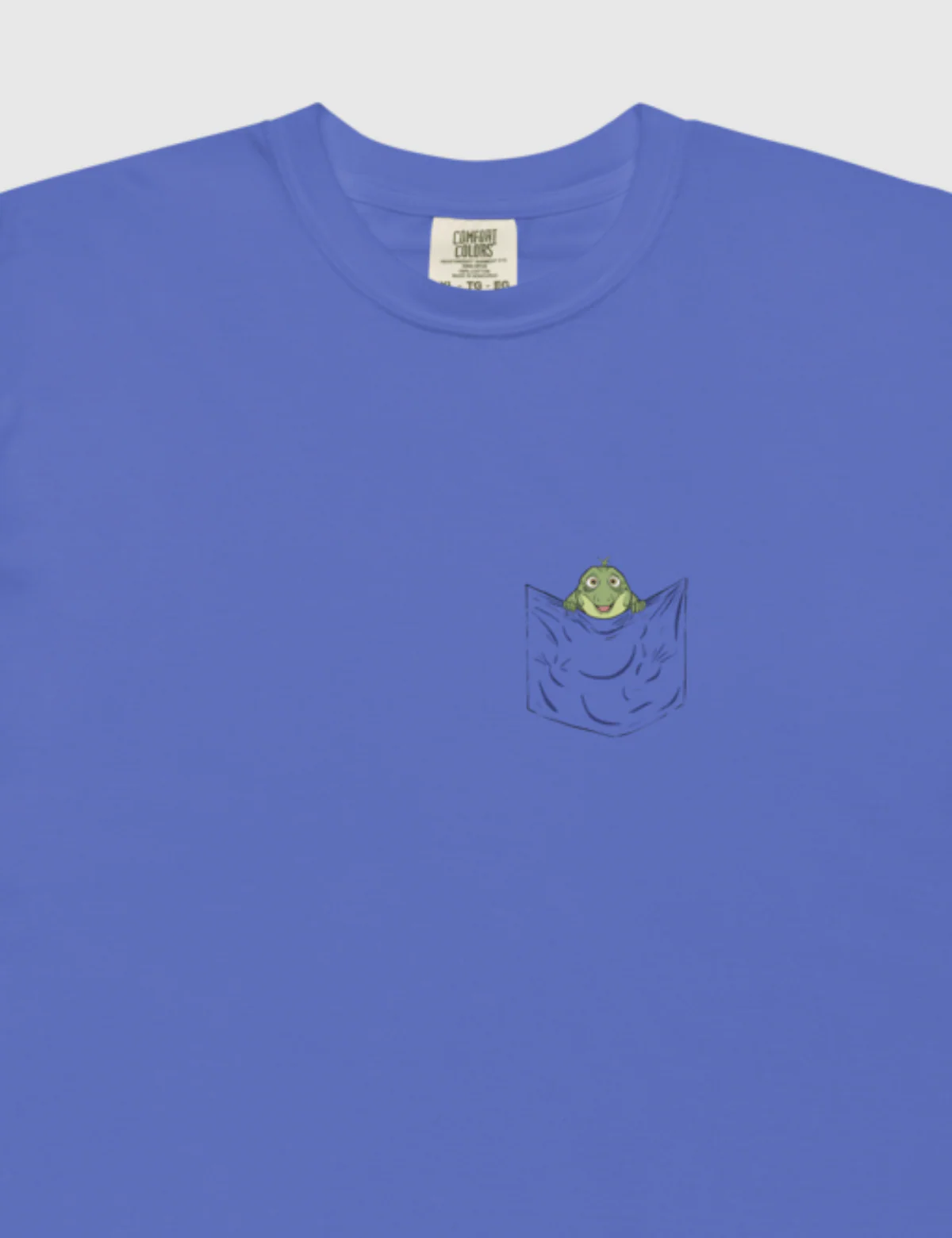 Leo Pocket Unisex T-Shirt [Flo Blue] - Image 3