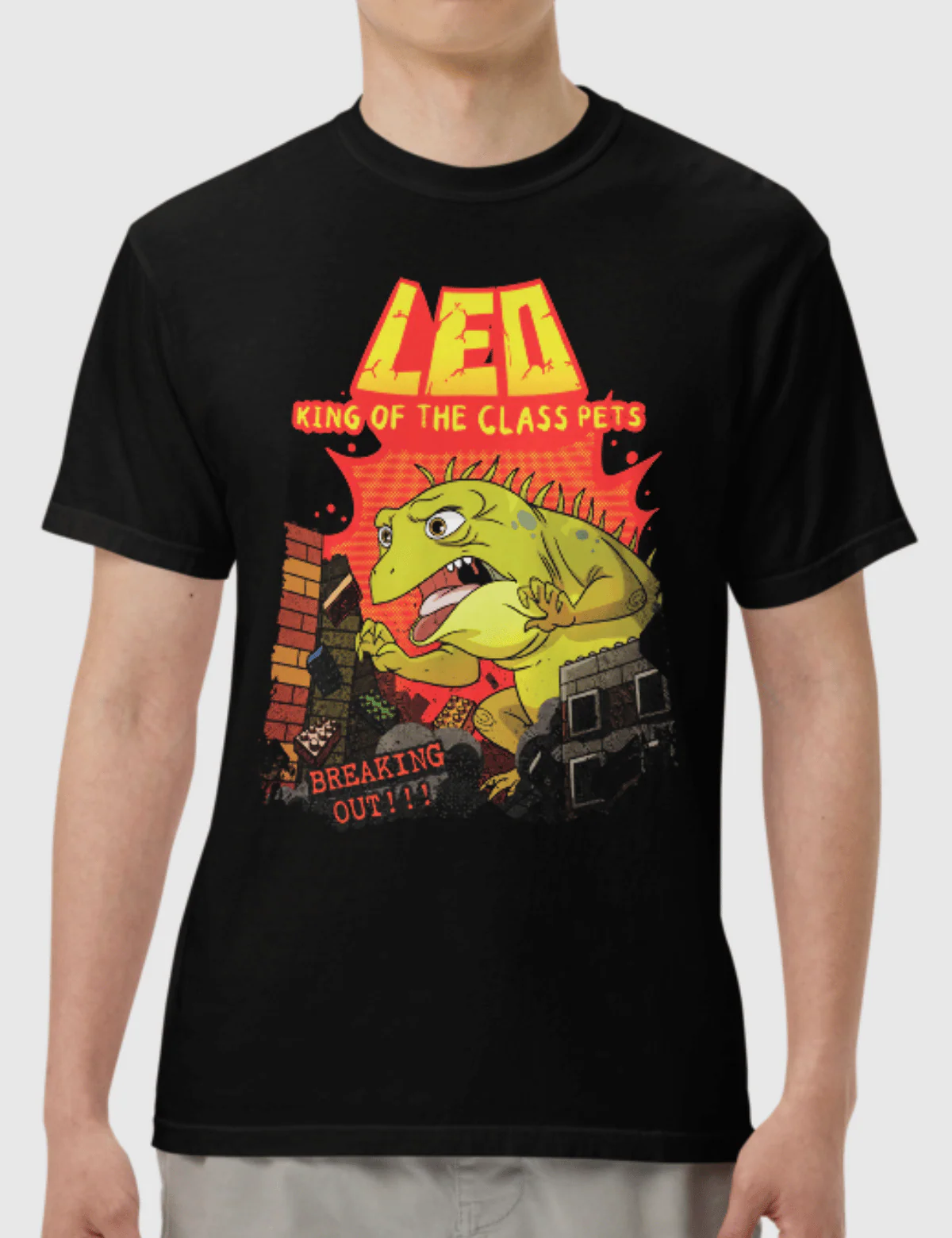 Leo Breaking Out Unisex T-Shirt [Black] - Image 2