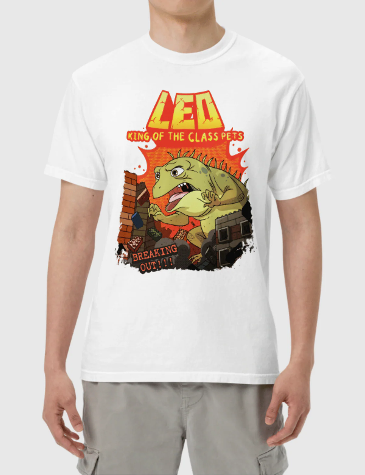 Leo Breaking Out Unisex T-Shirt [White] - Image 2