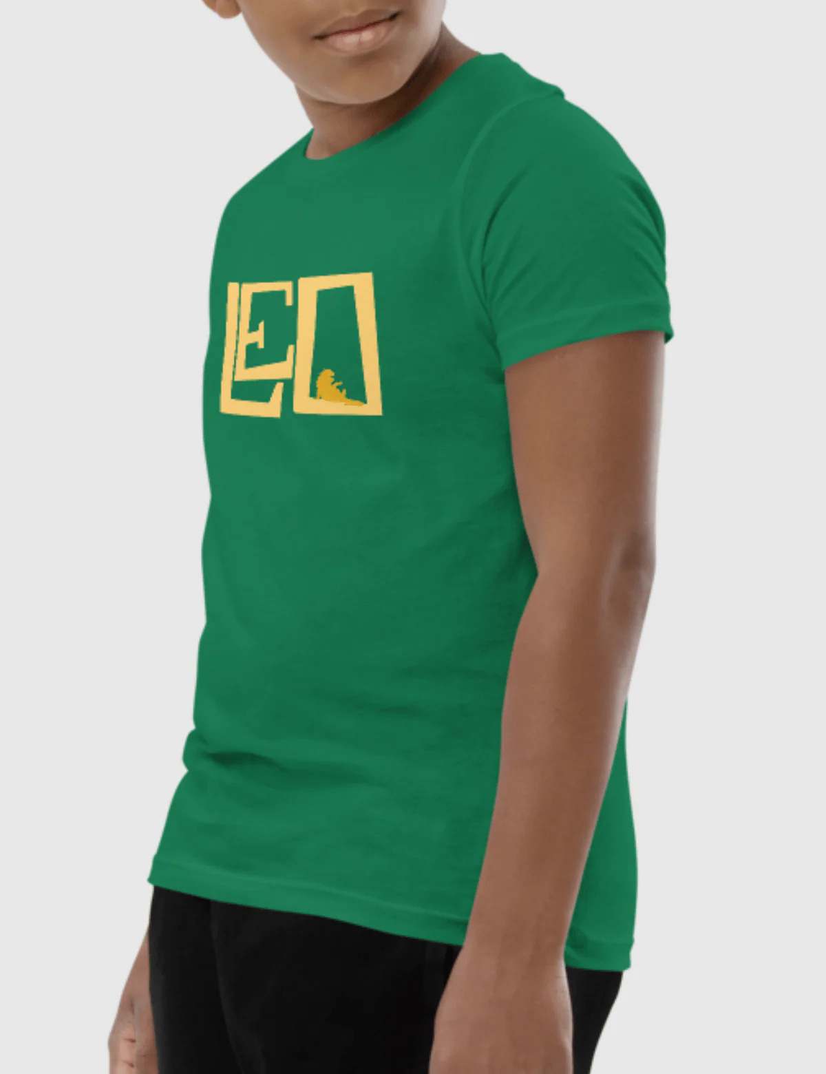 Leo Youth Logo Short Sleeve T-Shirt [Green] - Image 4