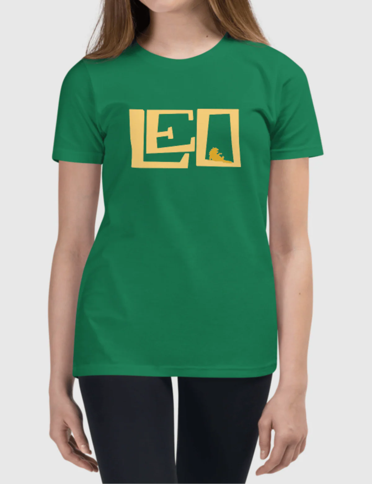 Leo Youth Logo Short Sleeve T-Shirt [Green] - Image 6