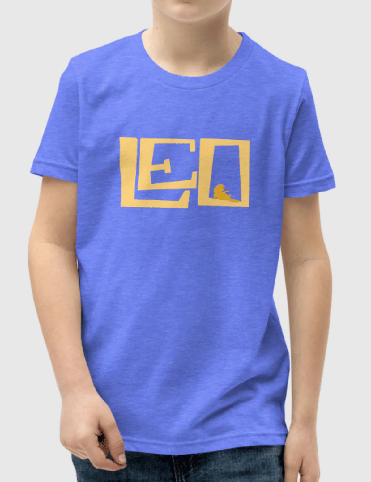 Leo Youth Logo Short Sleeve T-Shirt [Blue] - Image 6