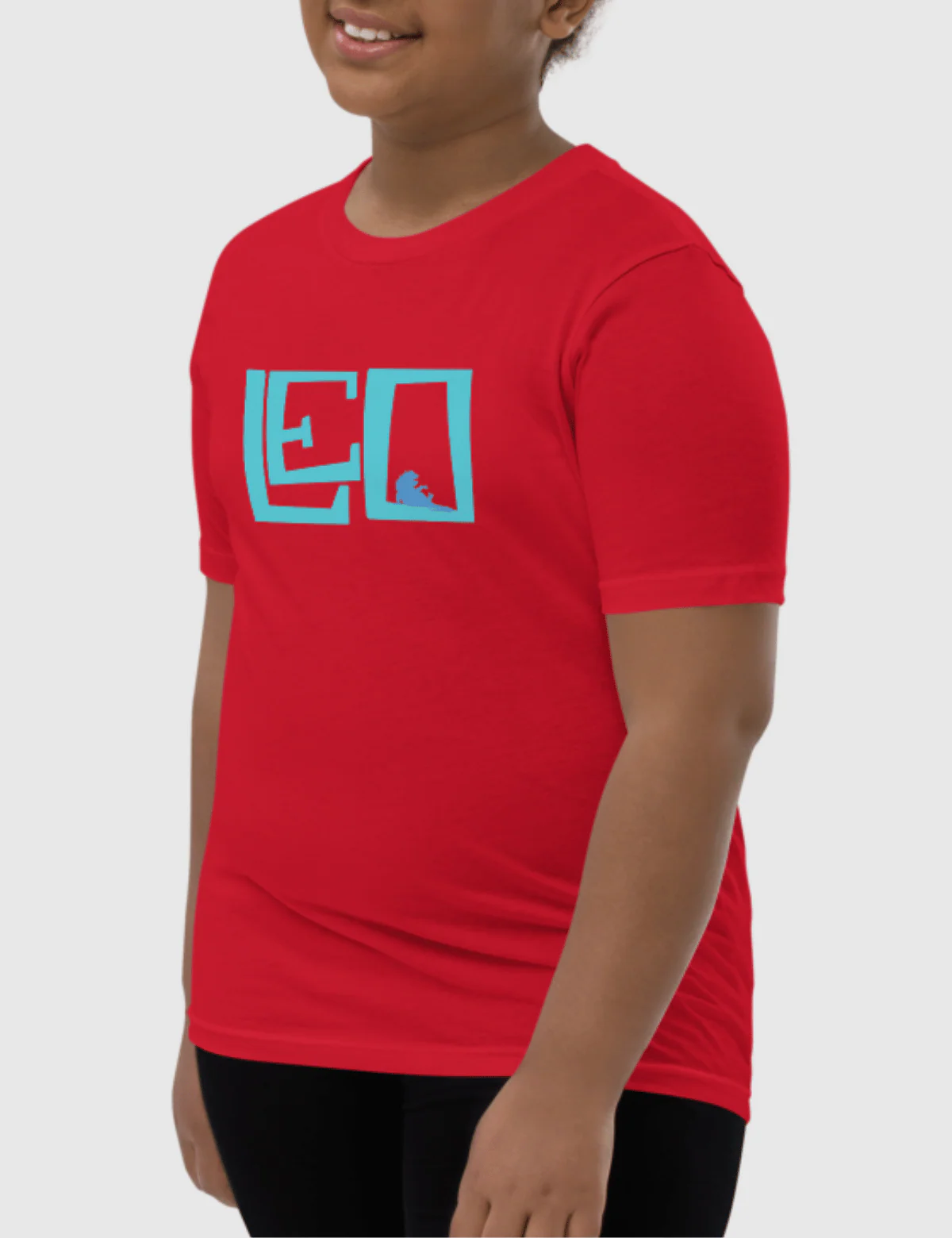 Leo Youth Logo Short Sleeve T-Shirt [Red] - Image 5