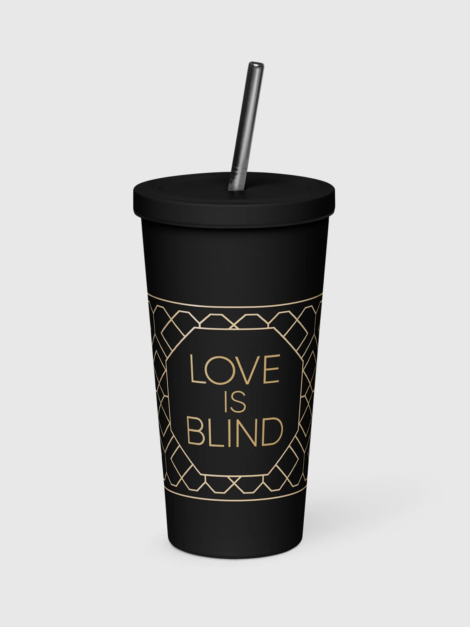 Love is Blind Golden Goblet Insulated Tumbler - Image 2