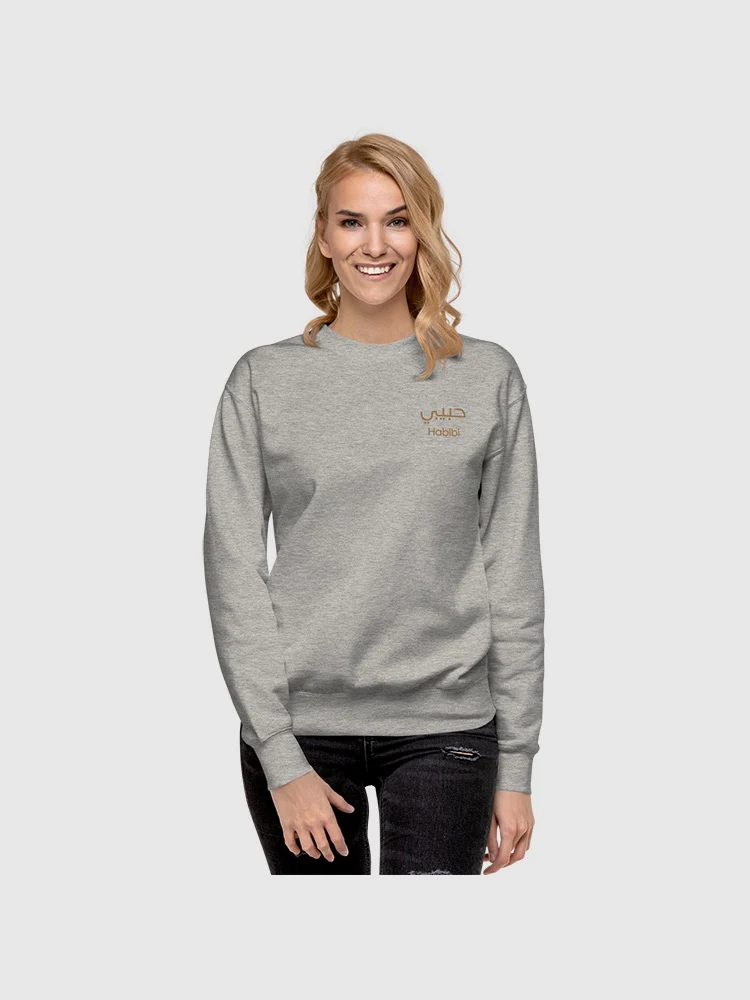 Love is Blind Habibi Pocket Logo Embroidered Crewneck Sweatshirt - Image 3