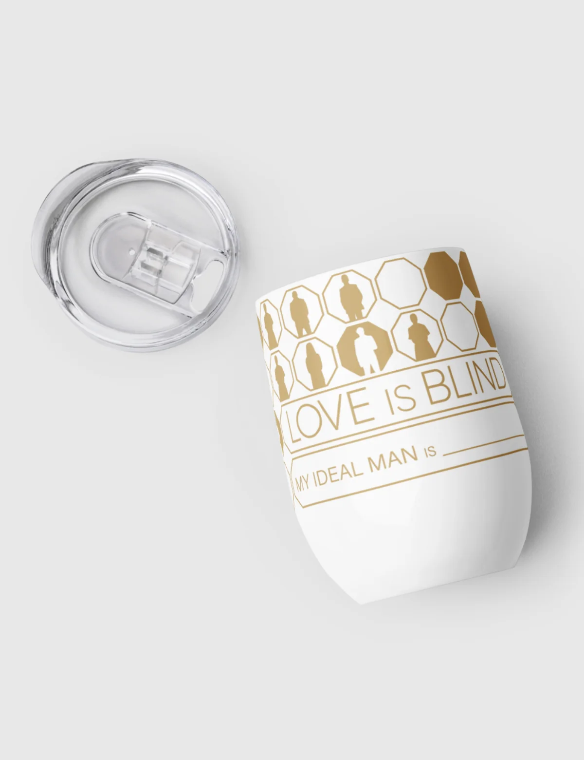 Love is Blind "My Ideal Man Is" Wine Tumbler [White] - Image 7