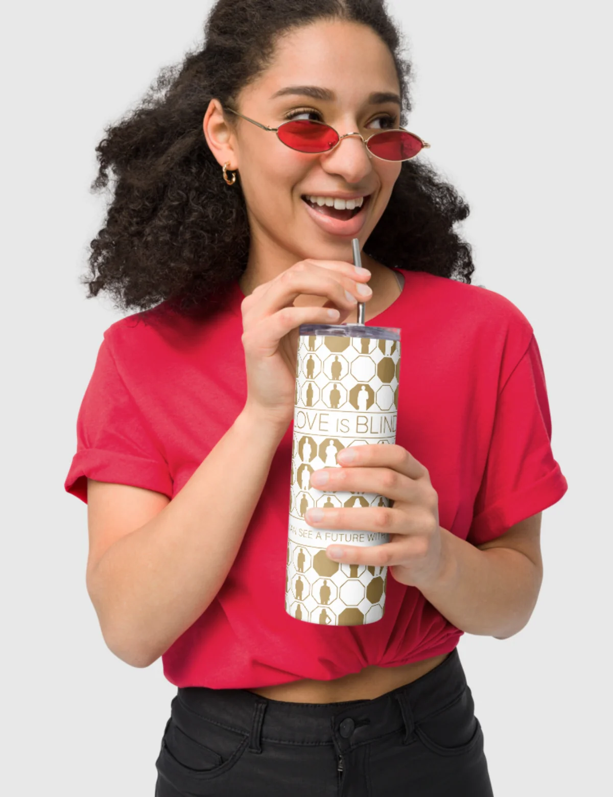 Love is Blind "I Can See A Future With You" Stainless Steel Tumbler [White] - Image 2