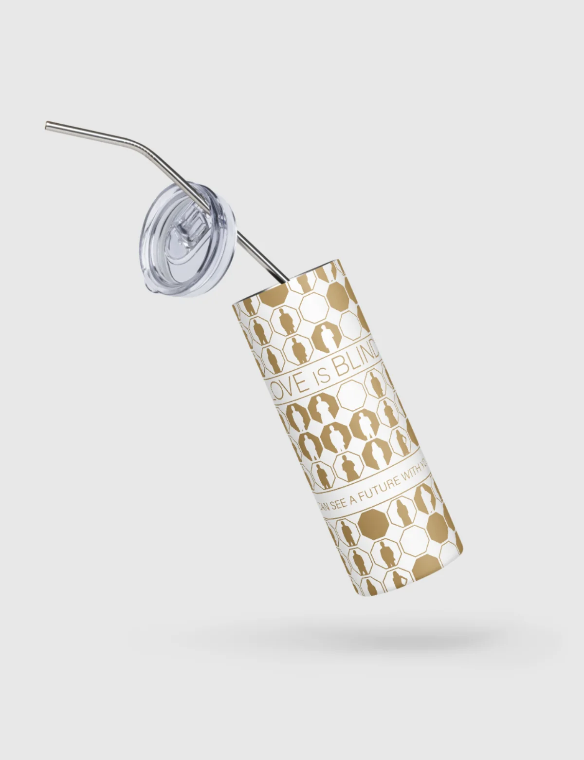 Love is Blind "I Can See A Future With You" Stainless Steel Tumbler [White] - Image 5