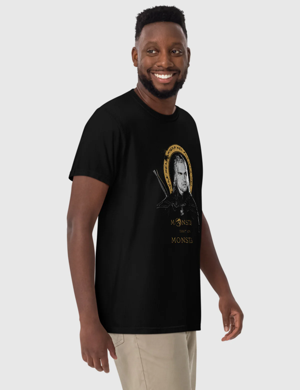 The Witcher Monsters That Kill Monsters Men’s Garment-dyed Heavyweight T-shirt [Black] - Image 3