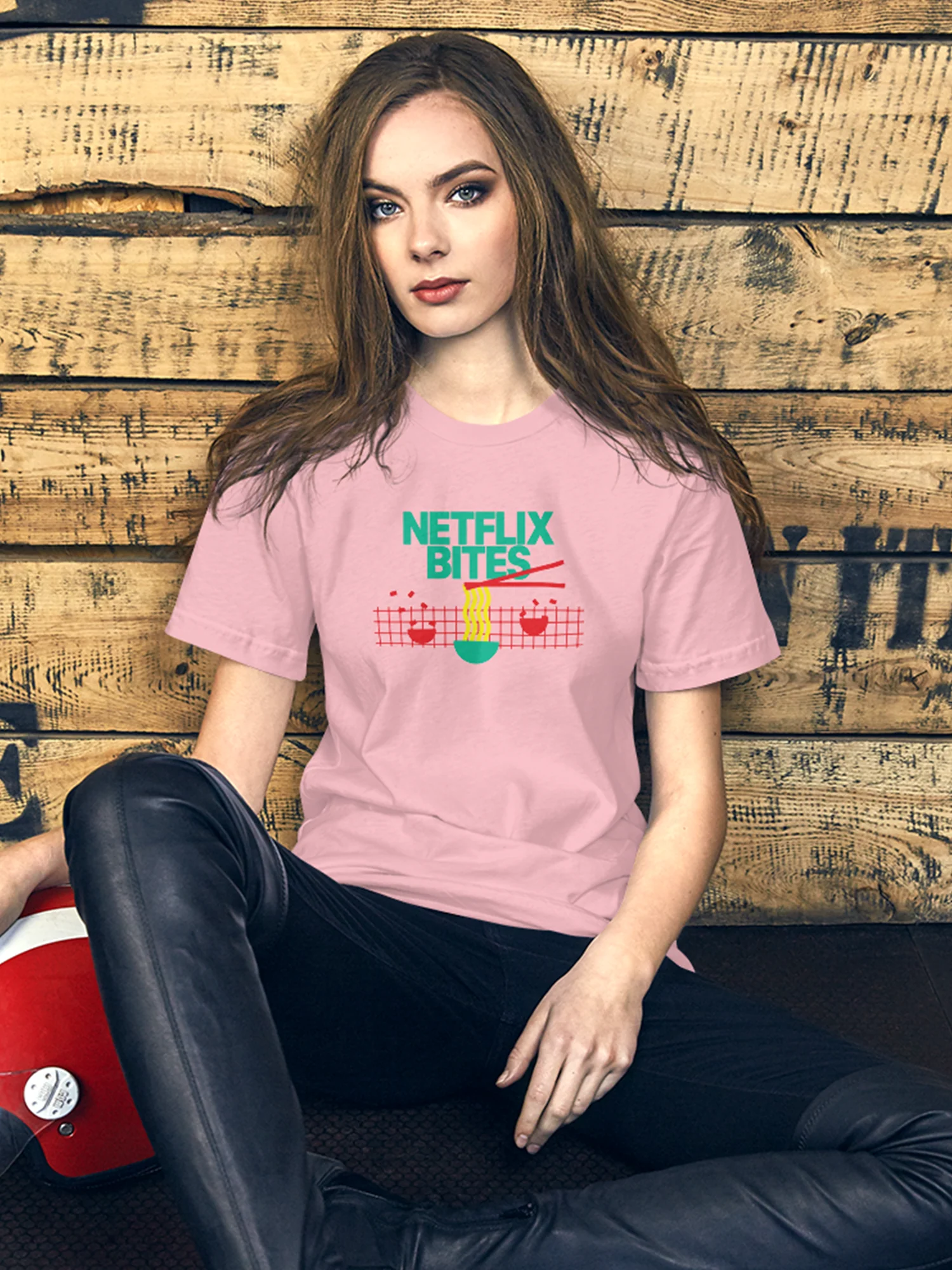 Netflix Bites Exclusive Noodles Unisex T-Shirt [Pink] - Image 5