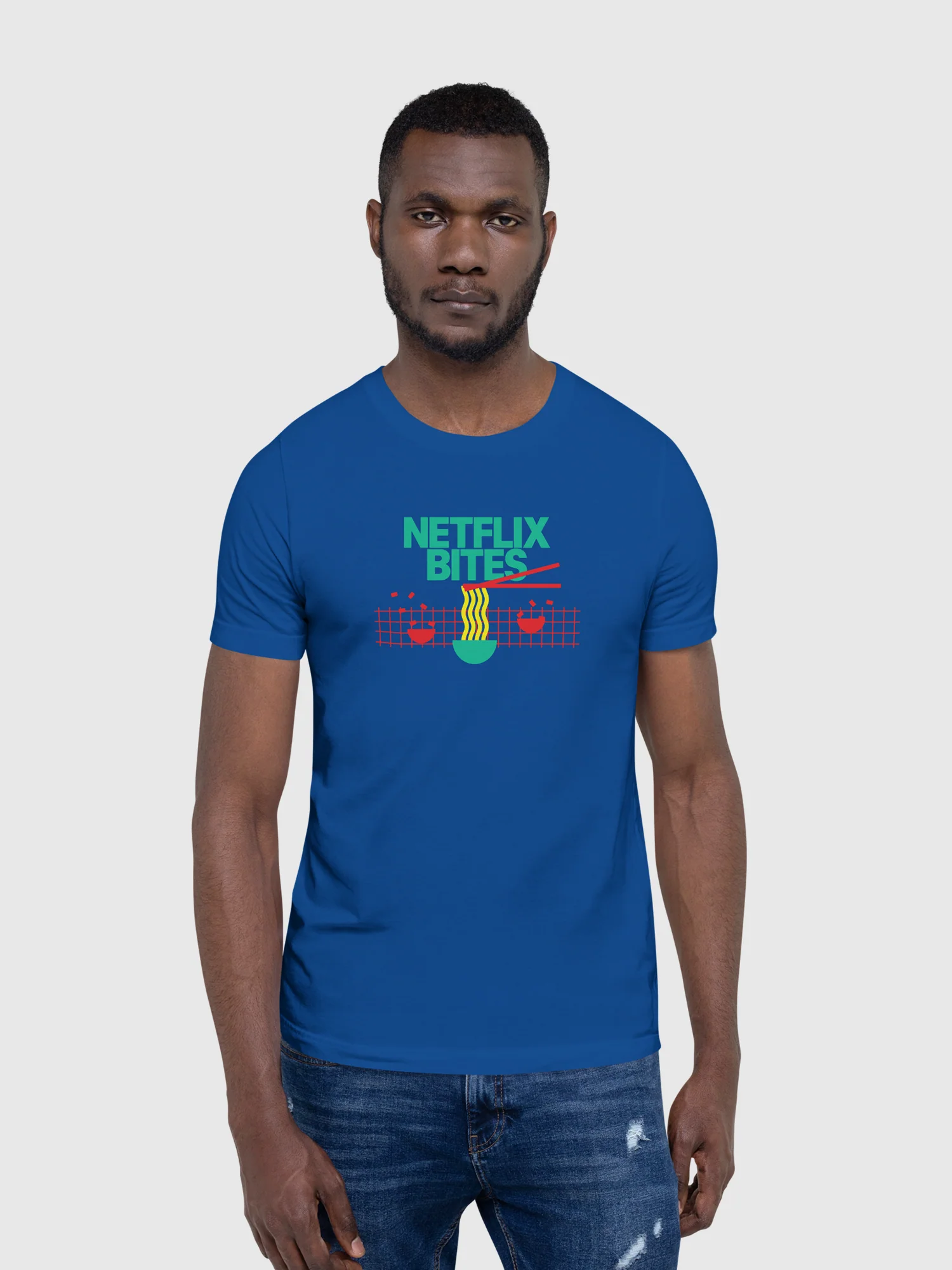 Netflix Bites Exclusive Noodles Unisex T-Shirt [True Royal] - Image 4