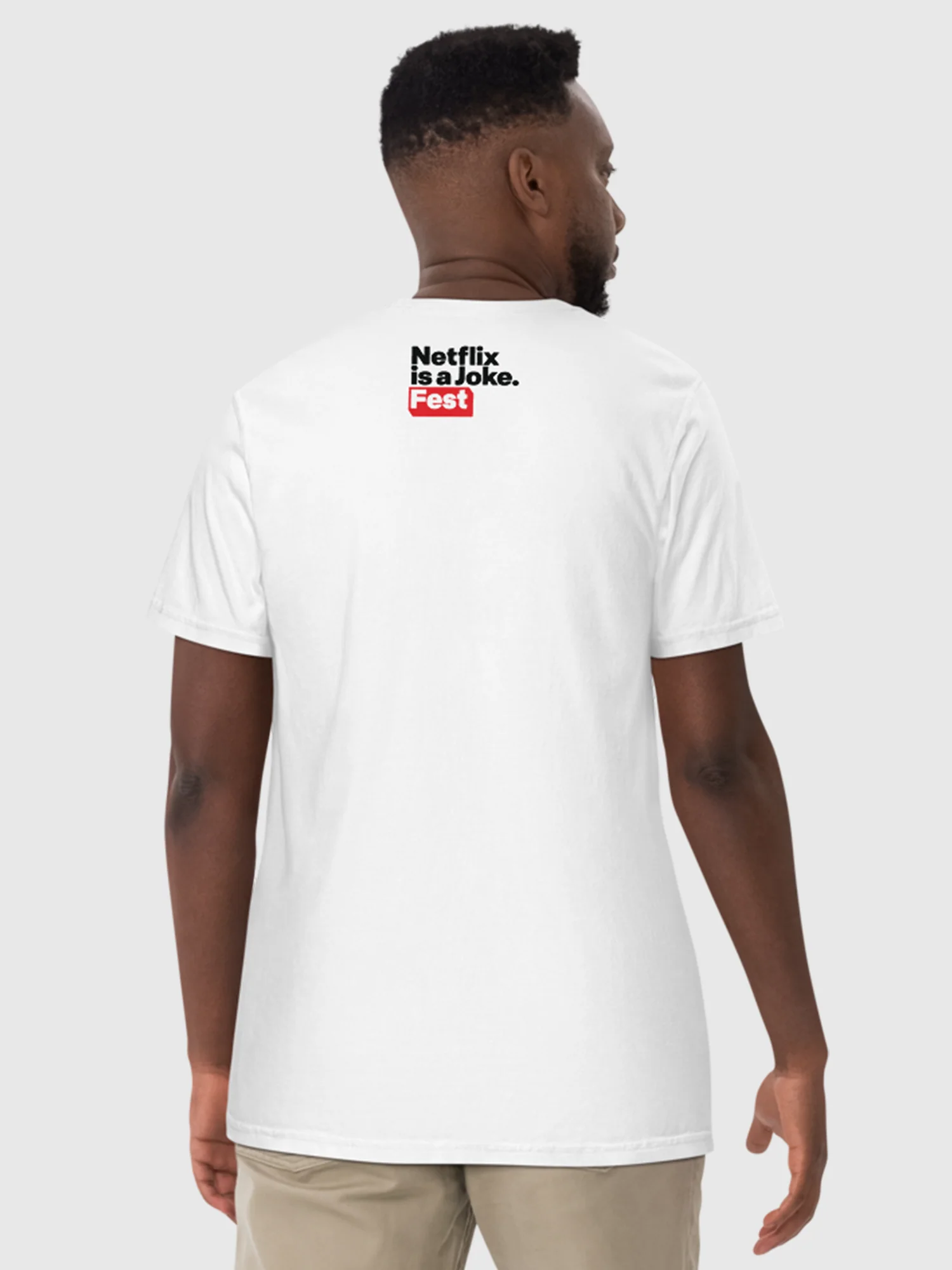 Netflix is A Joke Unisex Heavyweight T-Shirt [White] - Image 4
