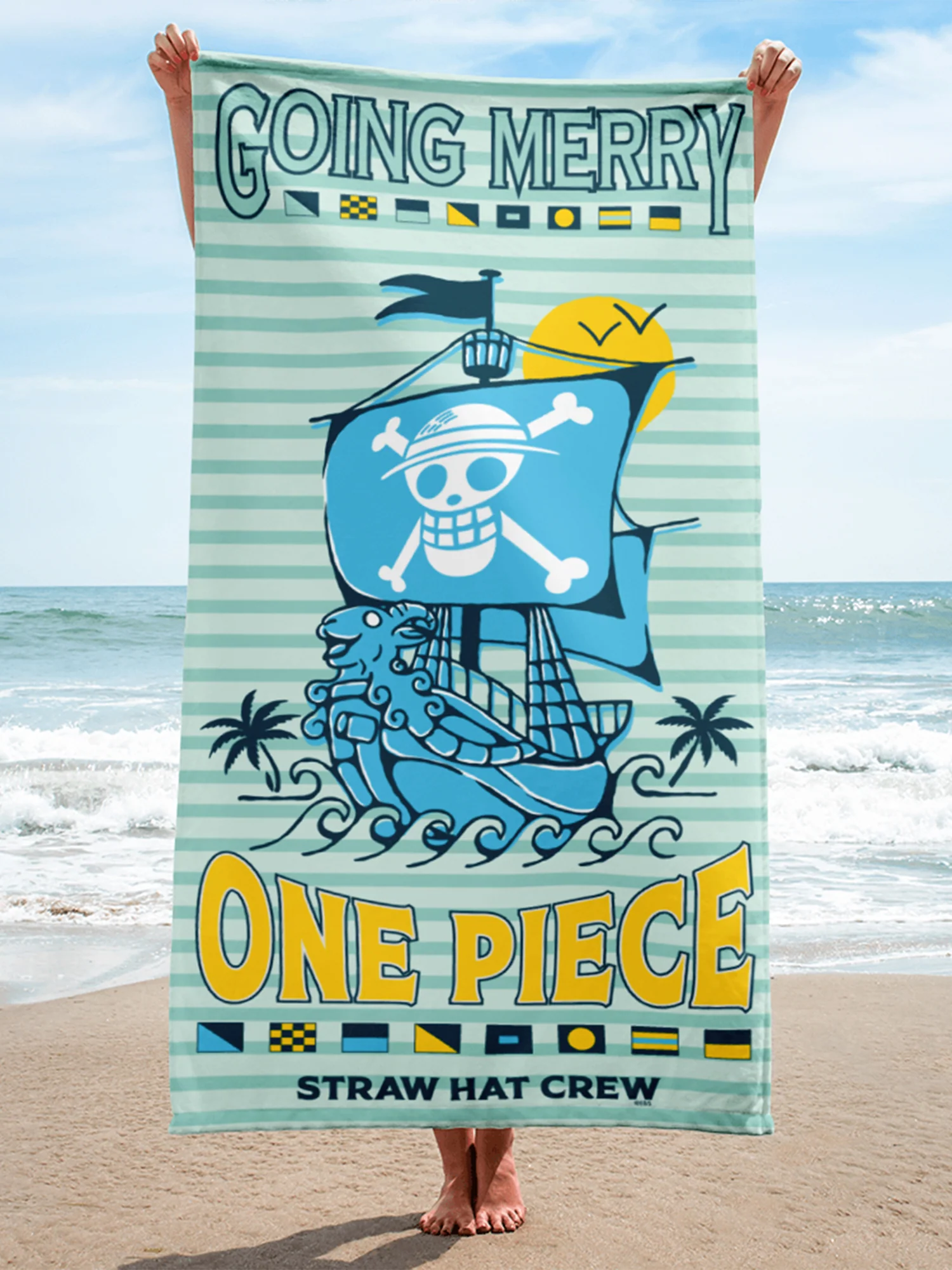 One Piece Beach Towel Straw Hat Crew - Image 2