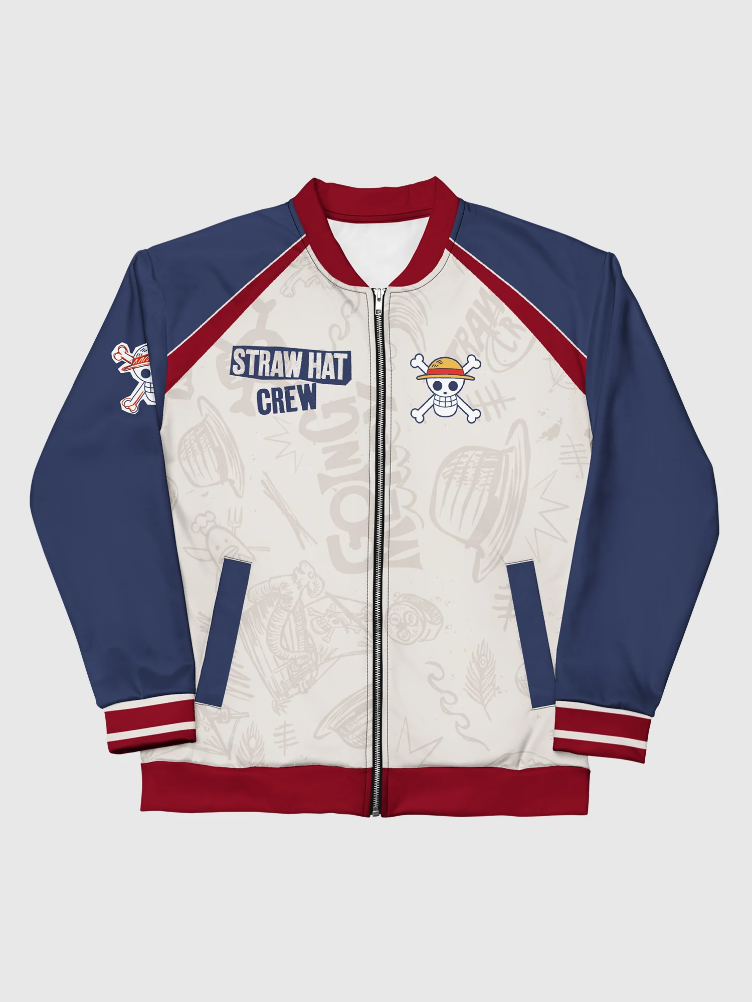 One Piece Bomber Jacket Straw Hat Crew Luffy - Image 2