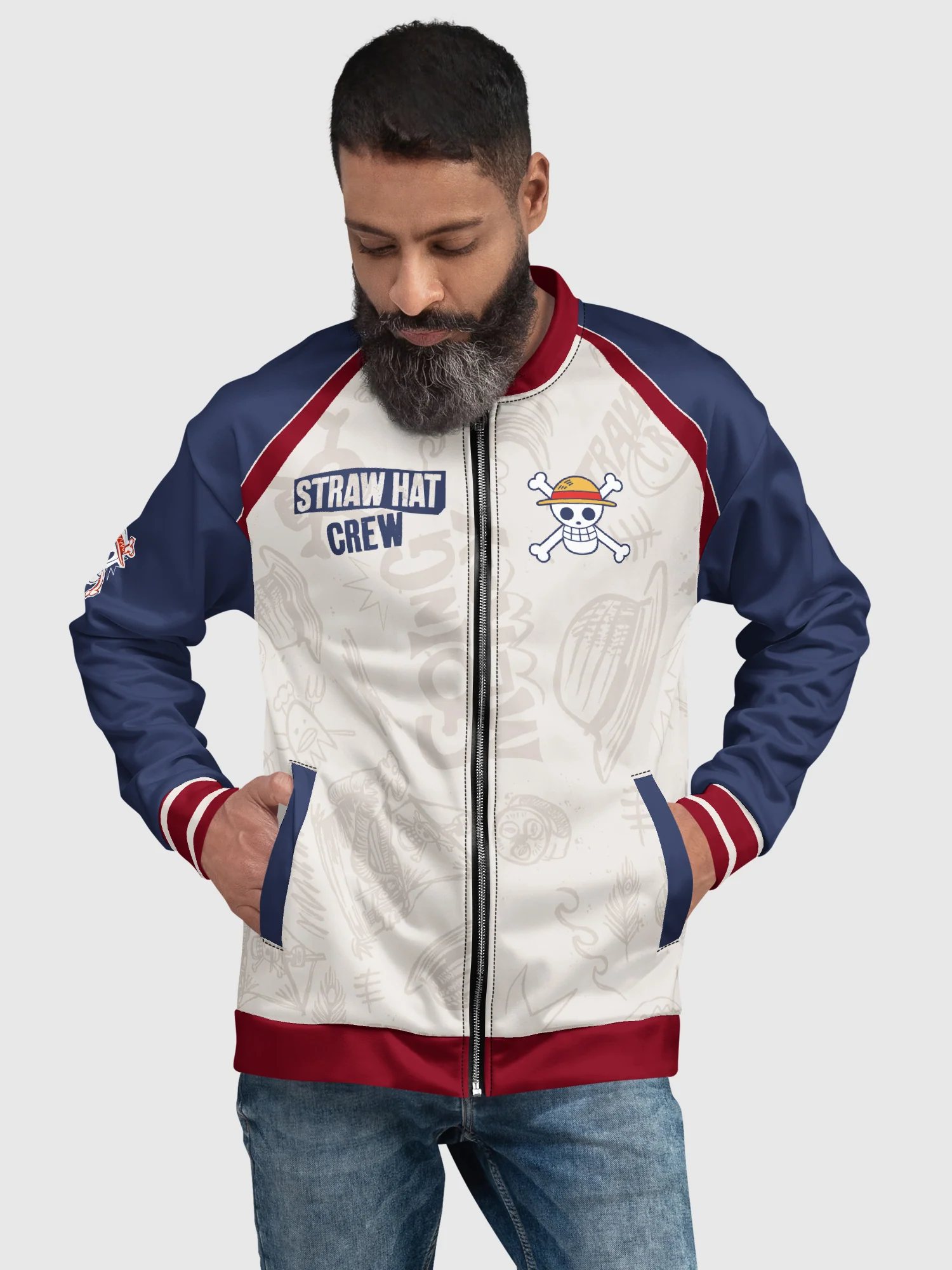 One Piece Bomber Jacket Straw Hat Crew Luffy - Image 3