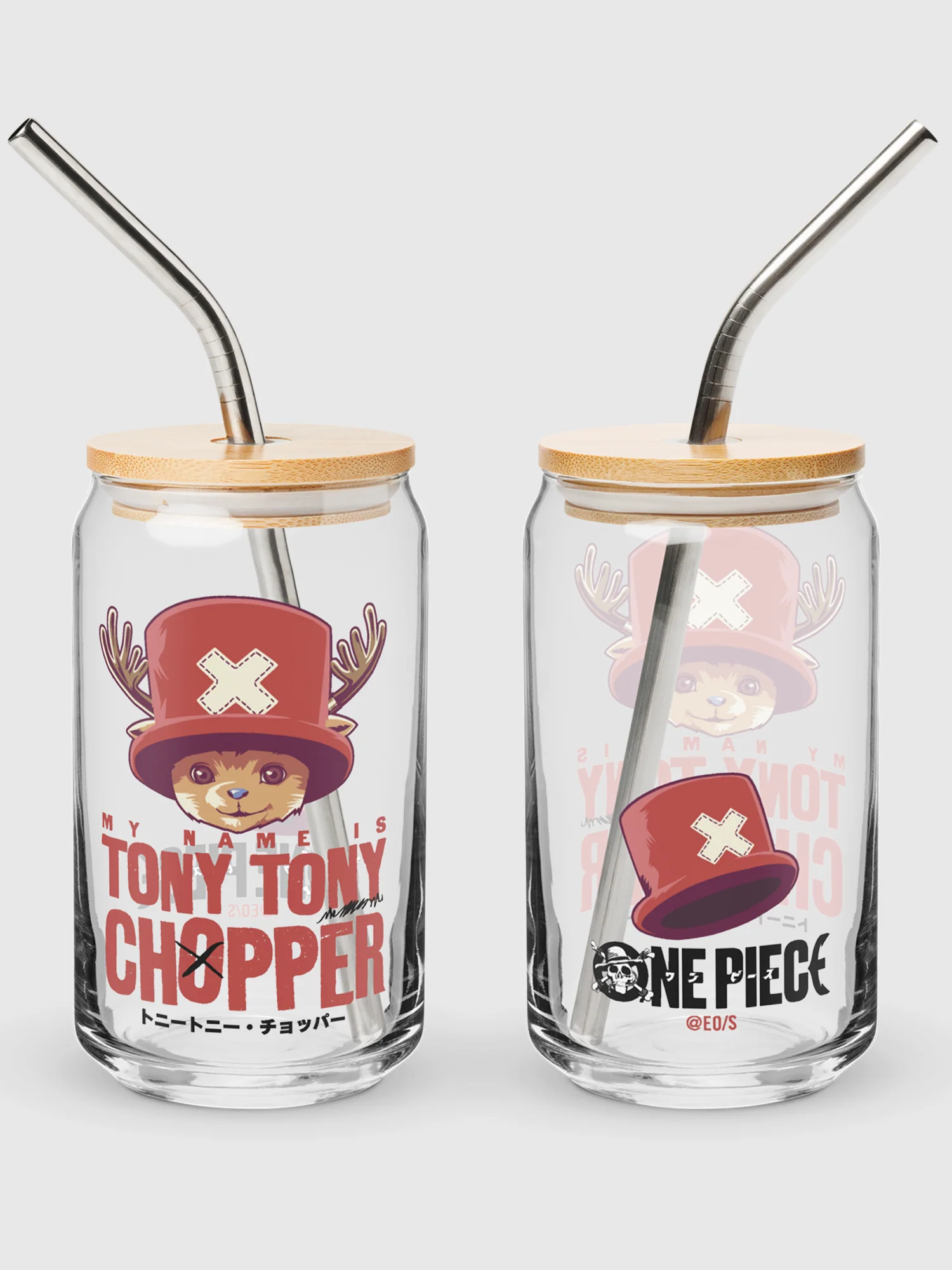 One Piece Chopper Glass with Lid and Straw - Image 3