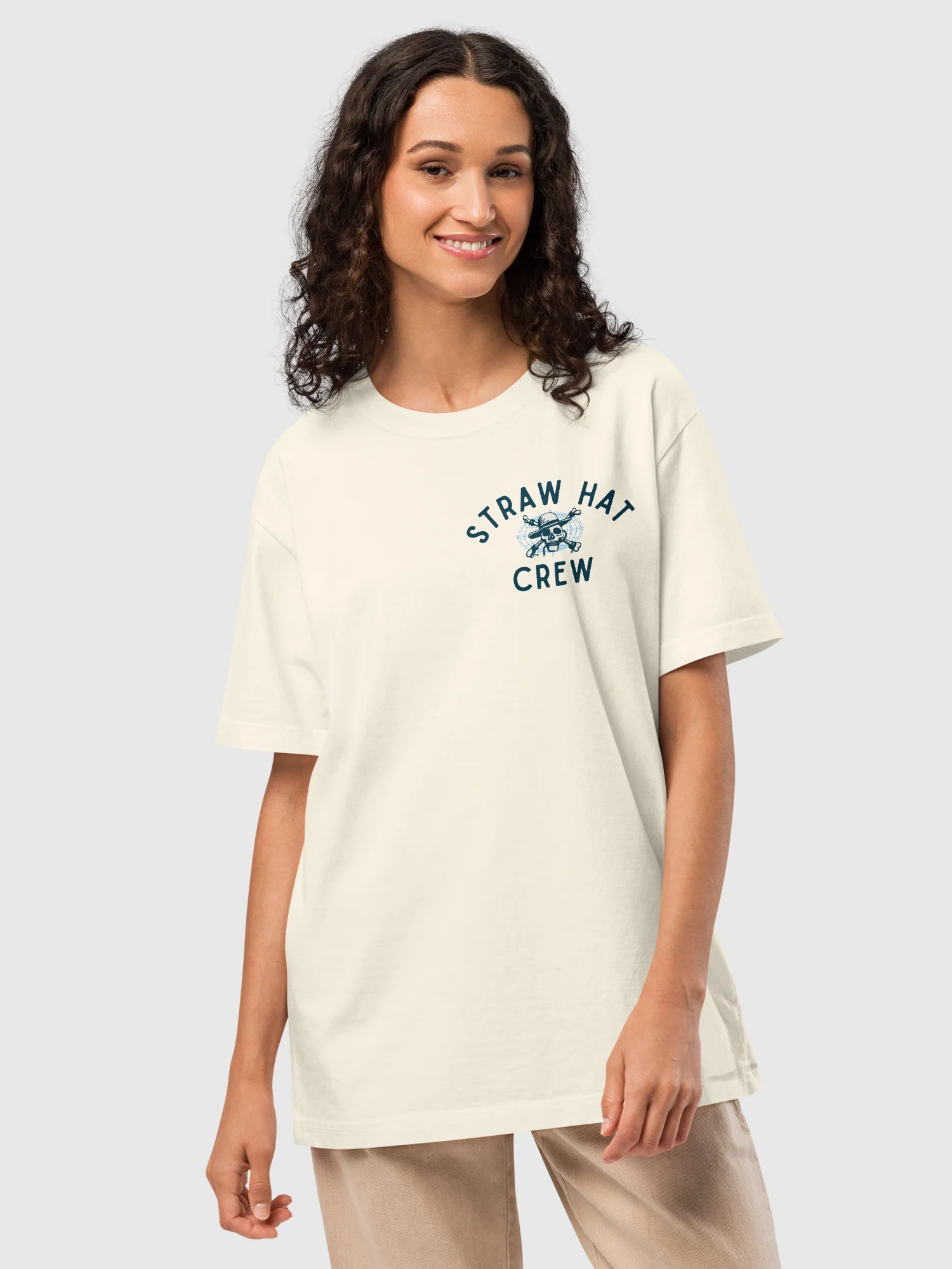 One Piece Oversized T-Shirt Straw Hat Crew - Image 3