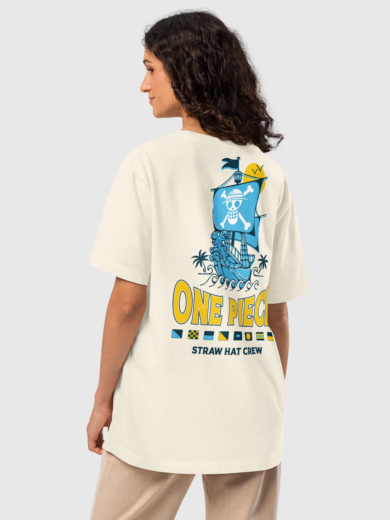 One Piece Oversized T-Shirt Straw Hat Crew - Image 4