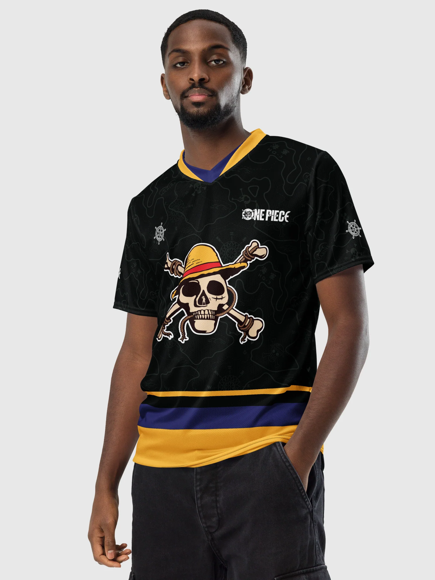 One Piece Personalized Sports Jersey Straw Hat Pirates - Image 3