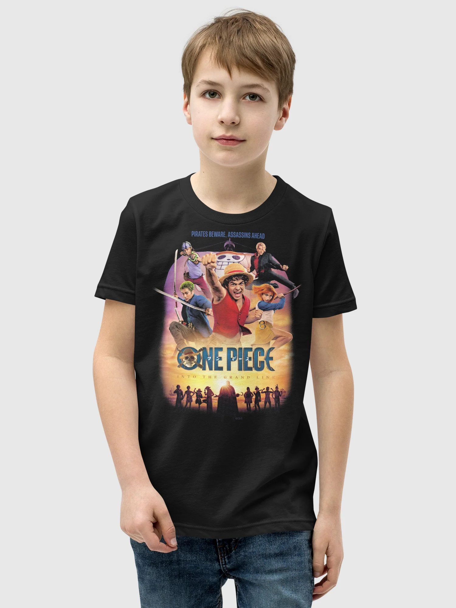 One Piece Youth T-Shirt Pirates Beware - Image 3