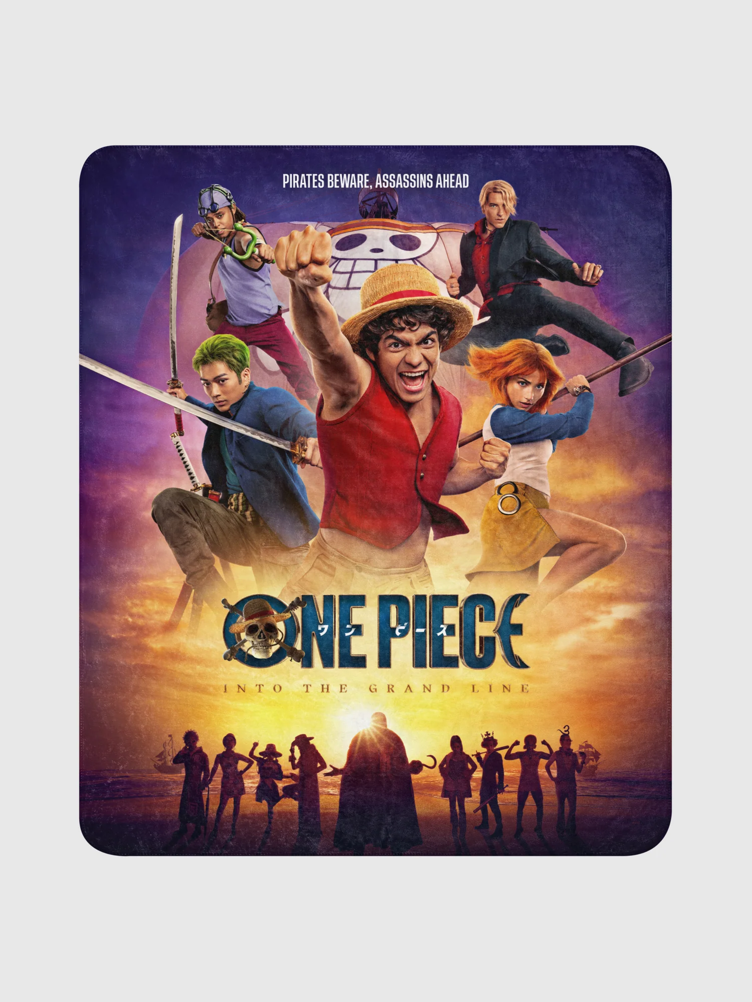 One Piece Sherpa Blanket Pirates Beware - Image 3