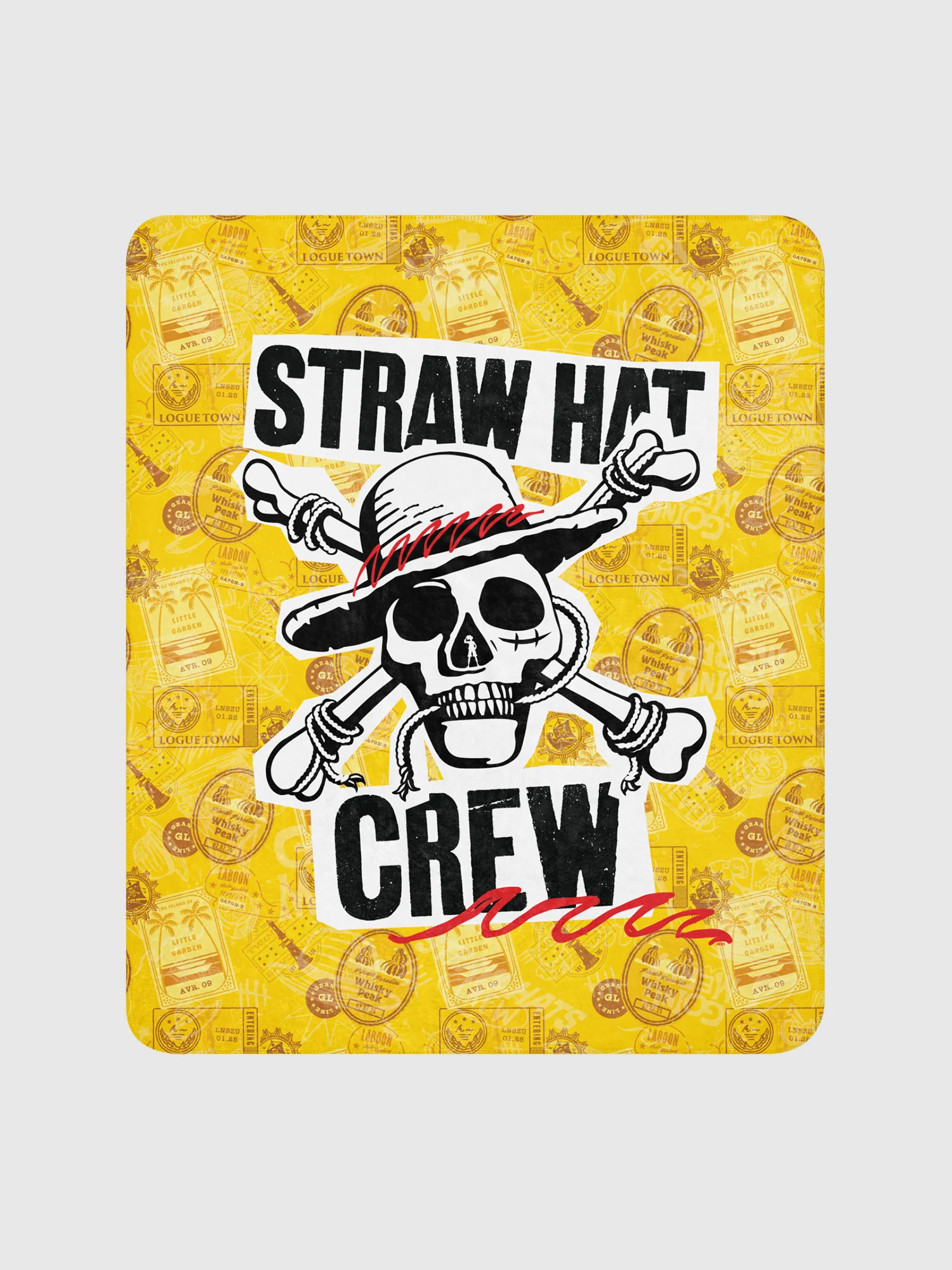 One Piece Sherpa Blanket Straw Hat Crew Luffy - Image 3