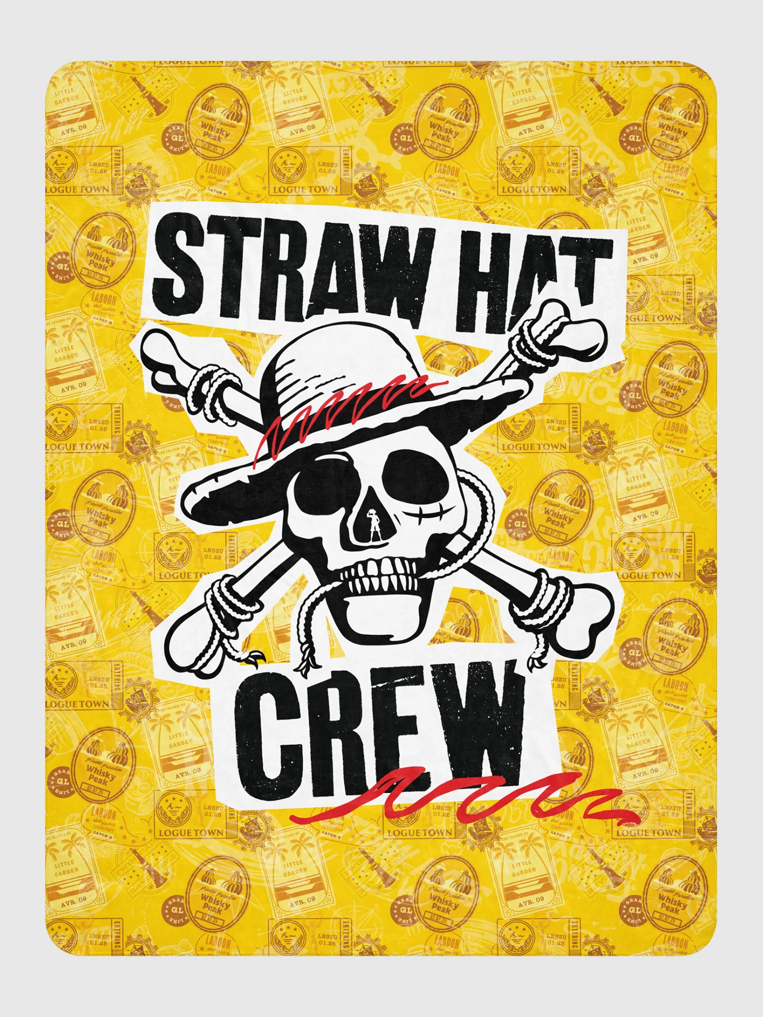 One Piece Sherpa Blanket Straw Hat Crew Luffy - Image 5