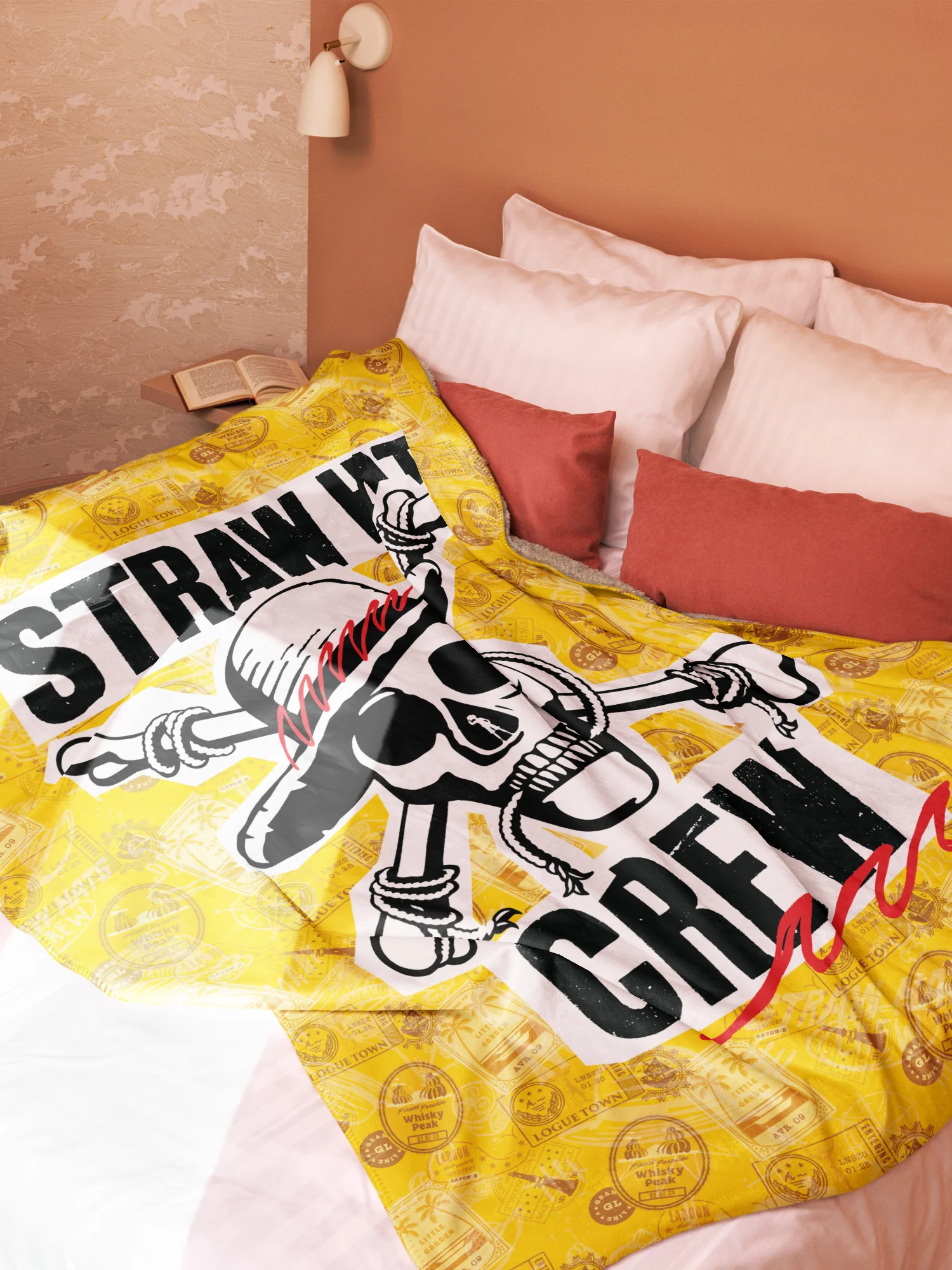 One Piece Sherpa Blanket Straw Hat Crew Luffy - Image 7