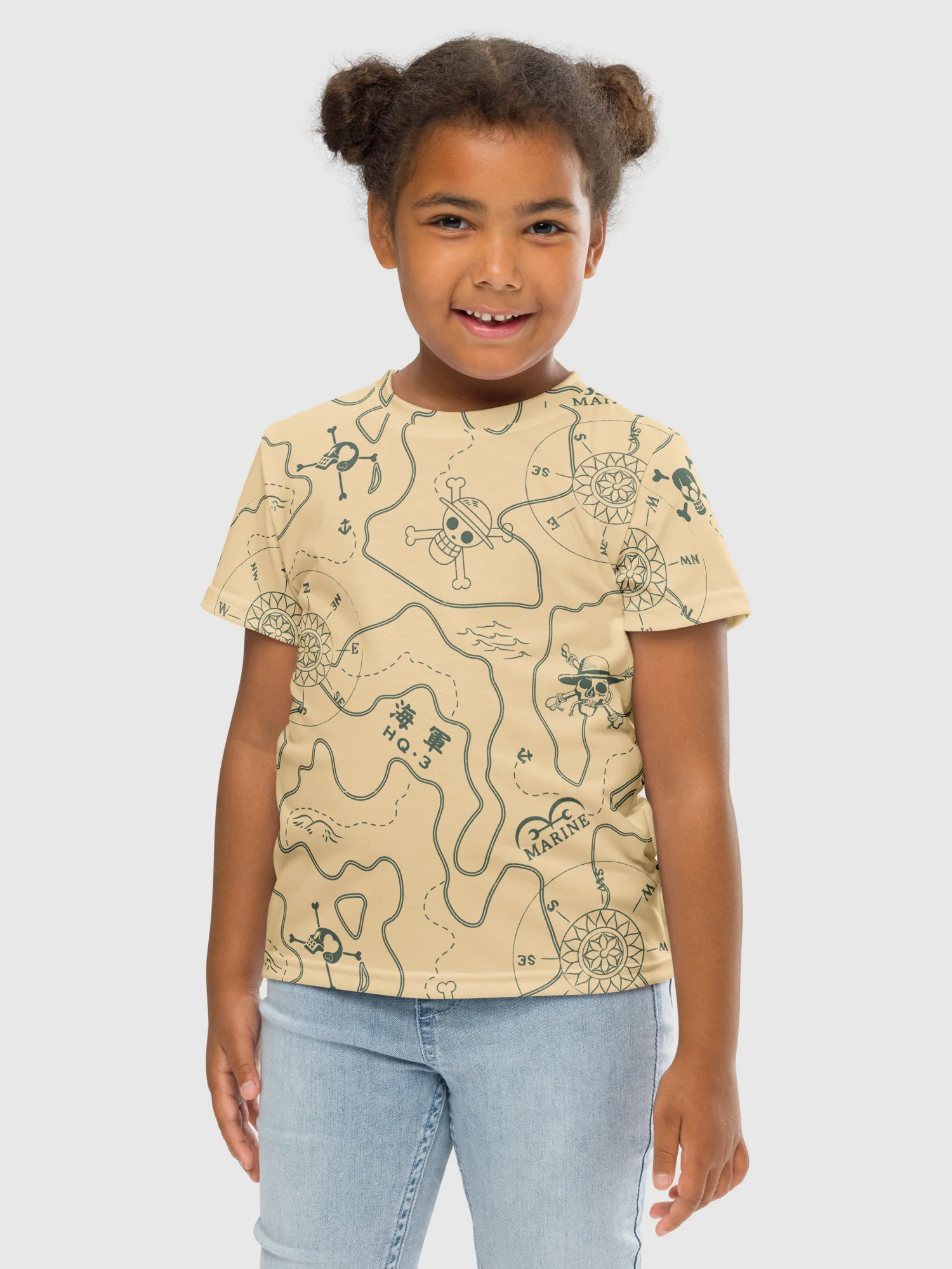 One Piece Youth T-Shirt Chopper Map - Image 3