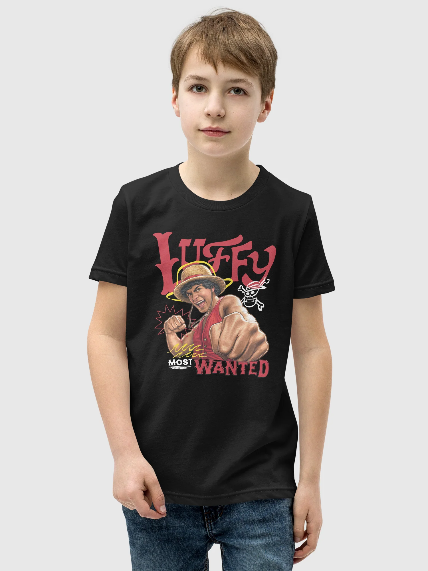 One Piece Youth T-Shirt Luffy Wanted - Image 3