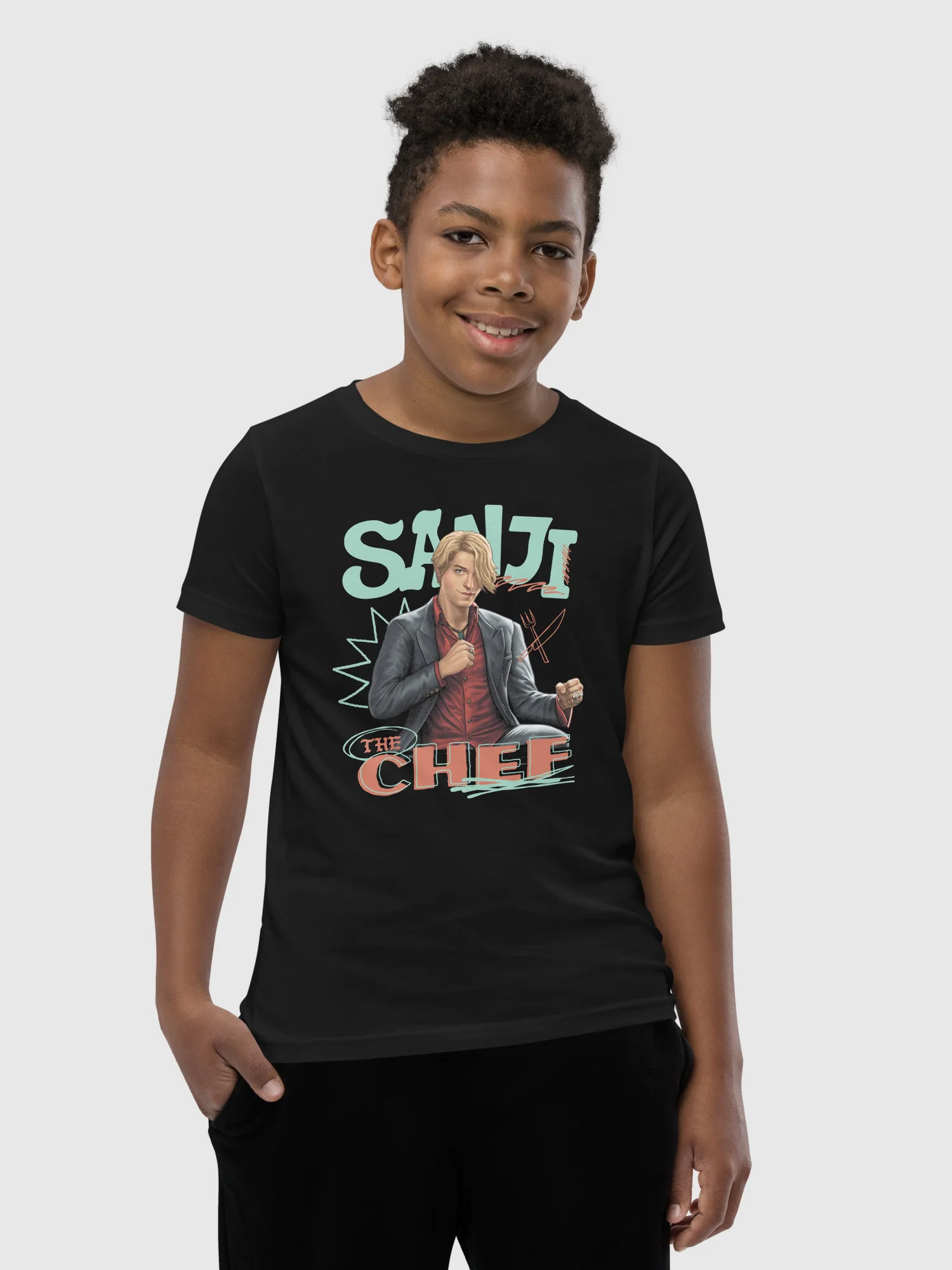 One Piece Youth T-Shirt Sanji The Chef - Image 3