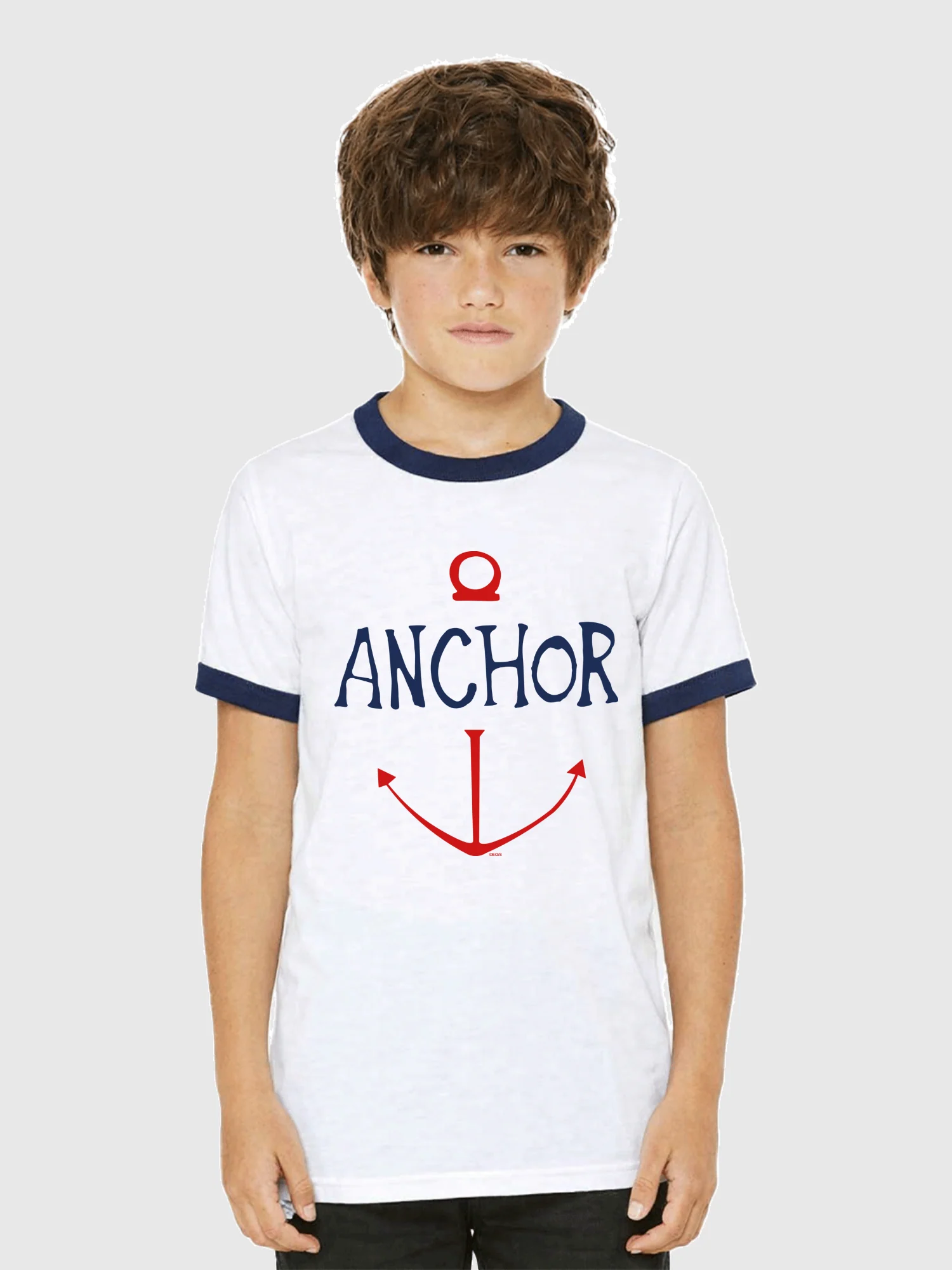 One Piece Ringer Youth T-Shirt Anchor - Image 2