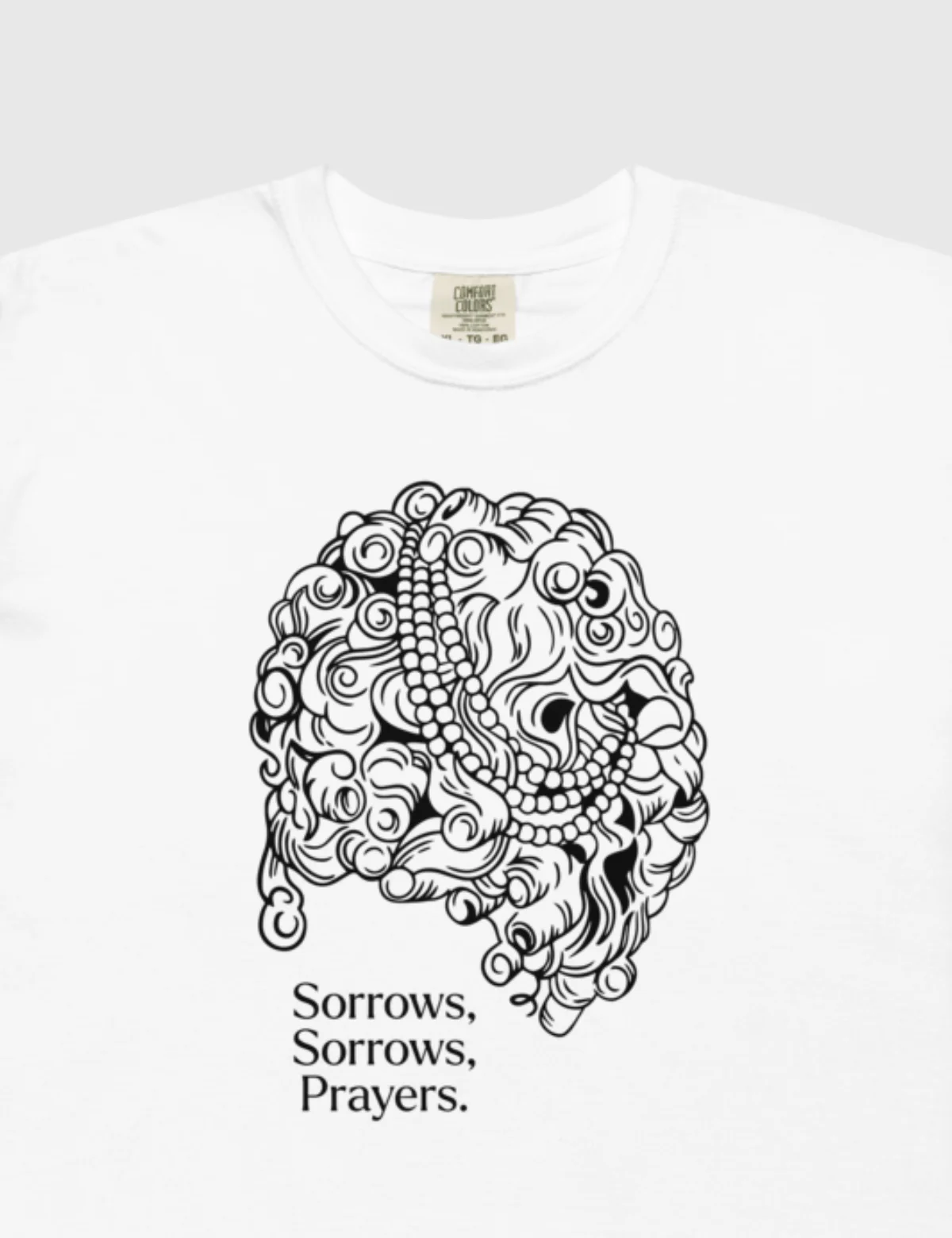 Queen Charlotte 'Sorrows Sorrows Prayers' Garment-dyed T-Shirt [White] - Image 2