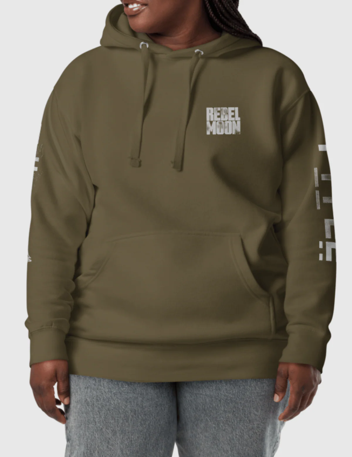 Rebel Moon Logo Unisex Hoodie [Military Green] - Image 4