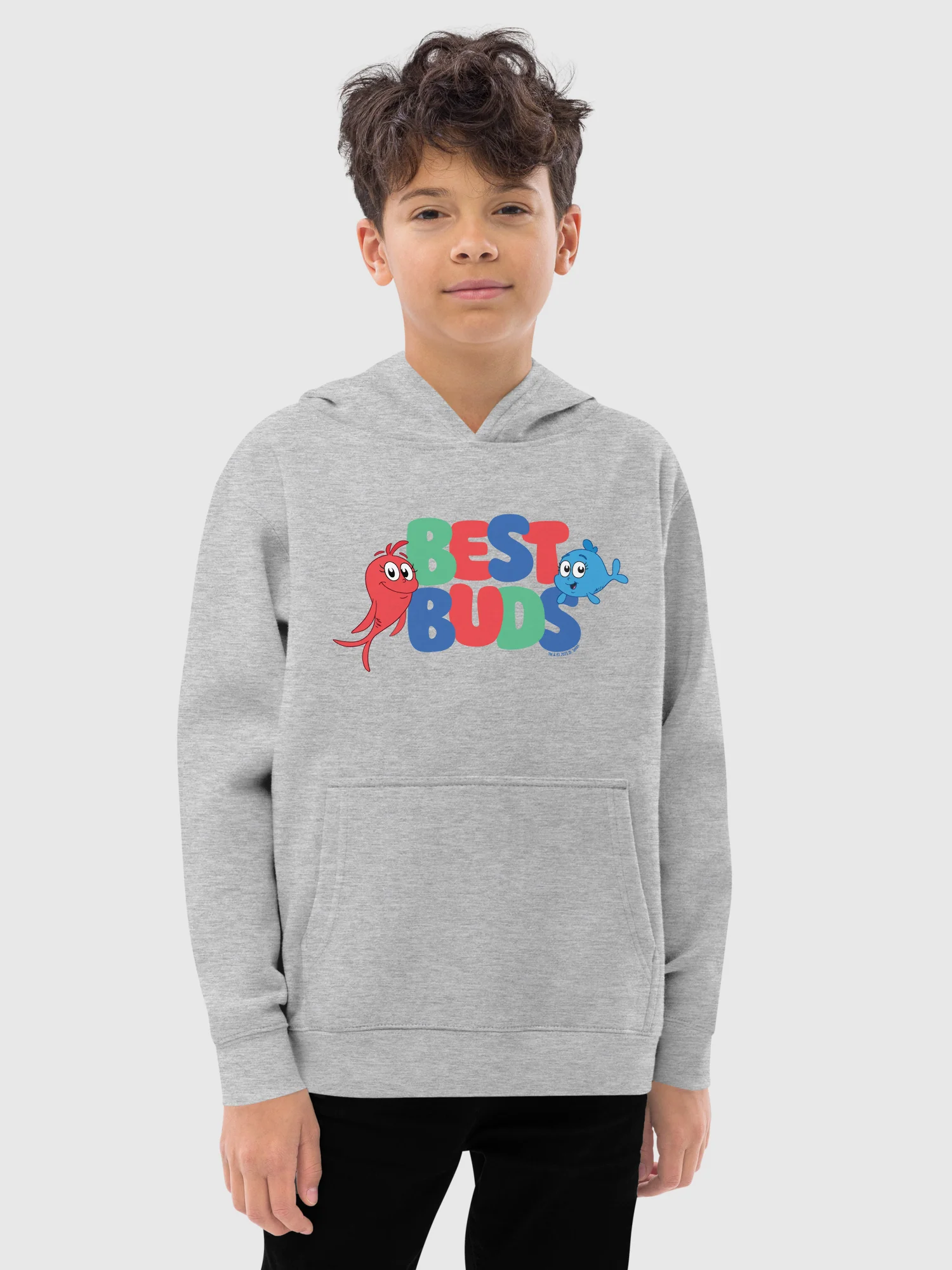 Red Fish, Blue Fish Best Buds Kids Hoodie - Image 3