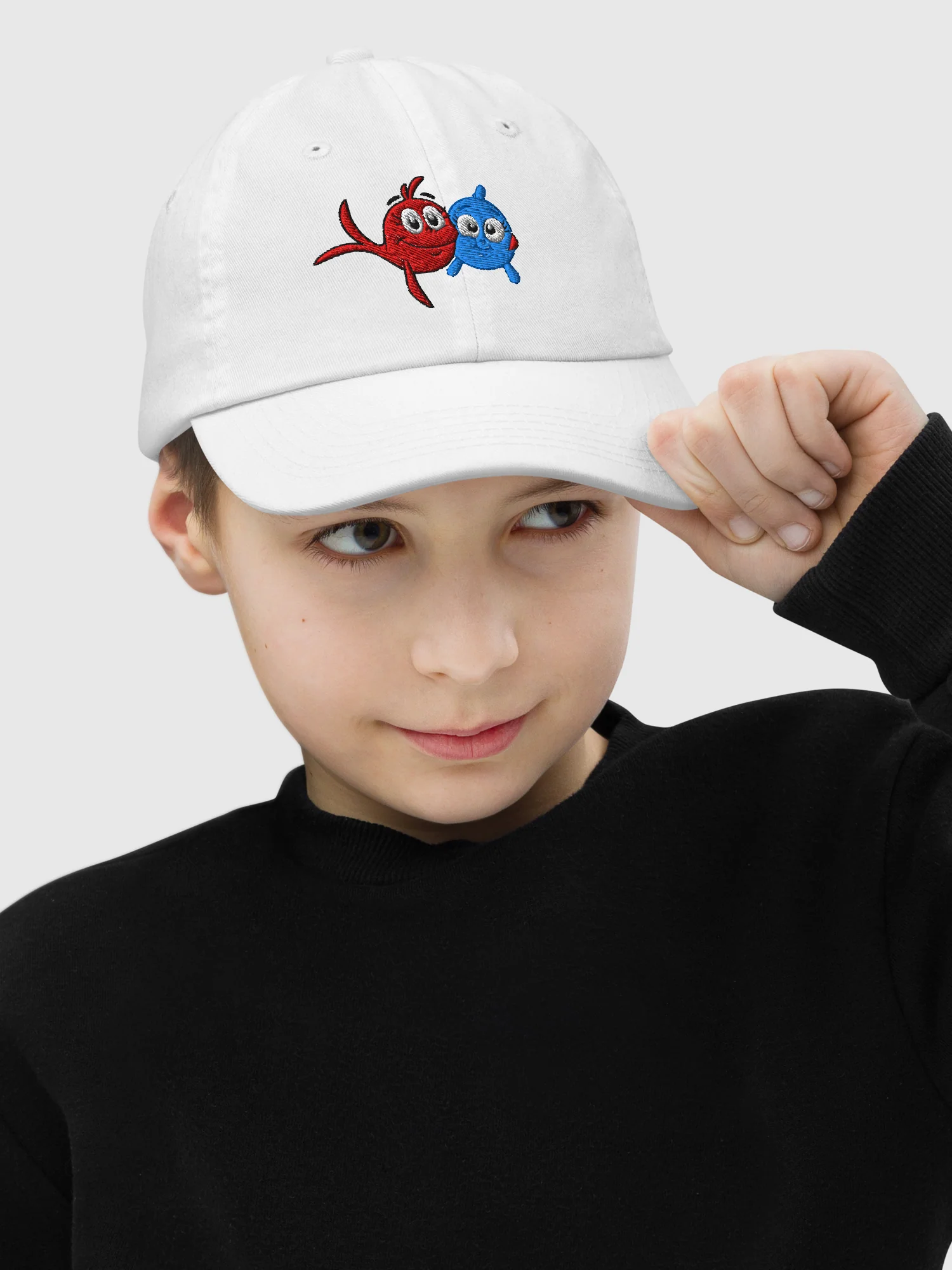 Red Fish, Blue Fish Kids Embroidered Hat - Image 3