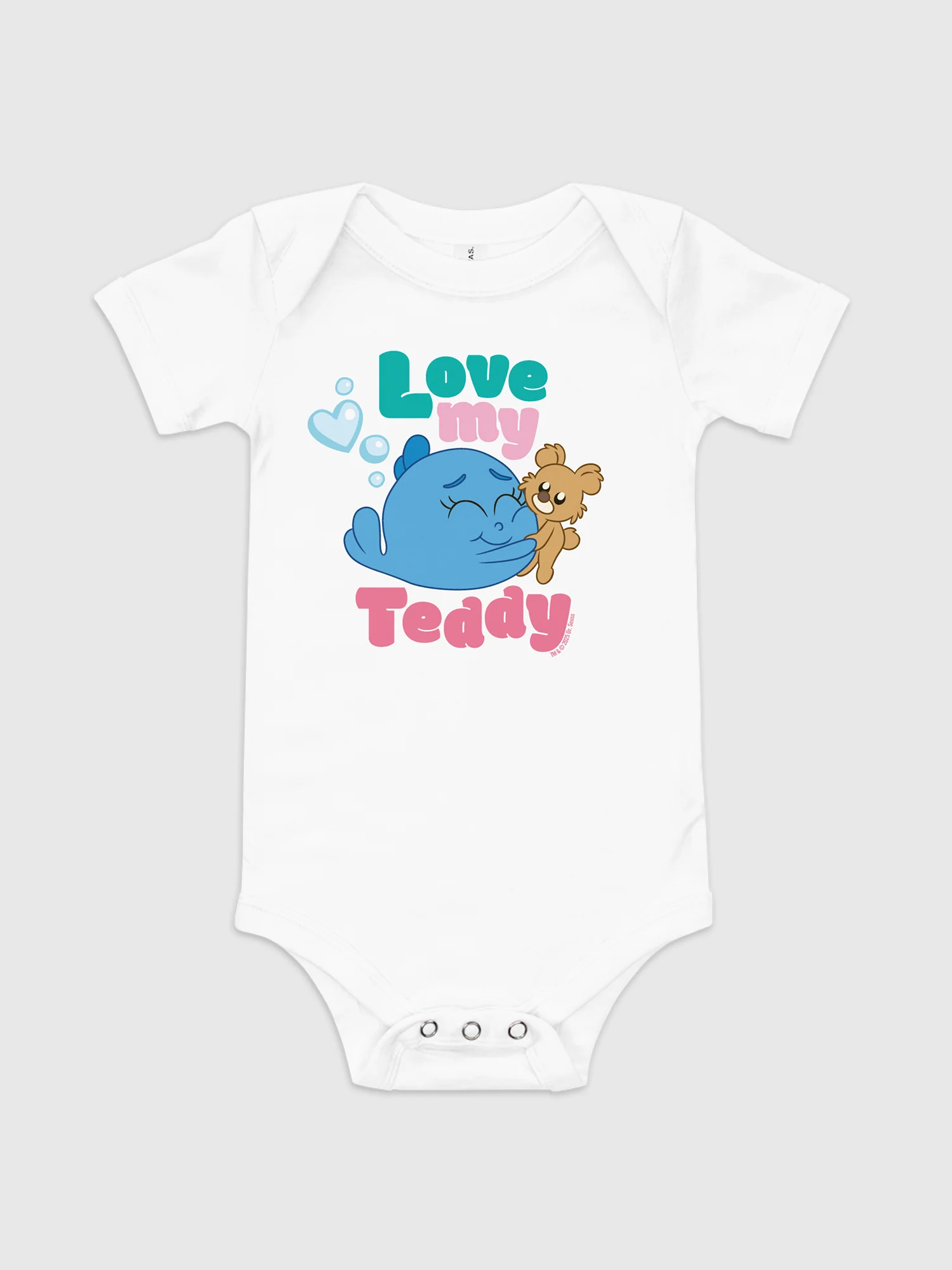 Red Fish, Blue Fish Love My Teddy Baby Bodysuit - Image 2