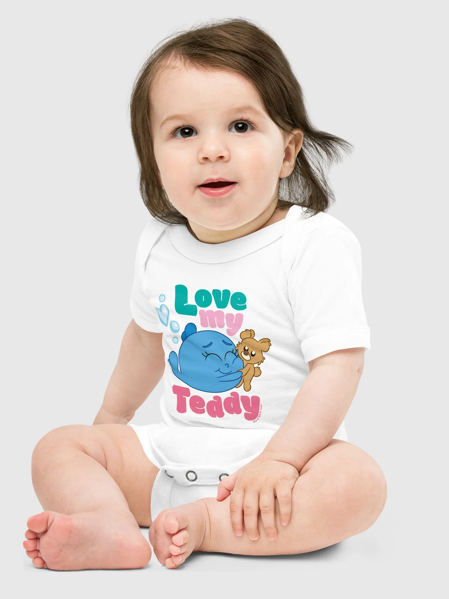 Red Fish, Blue Fish Love My Teddy Baby Bodysuit - Image 4