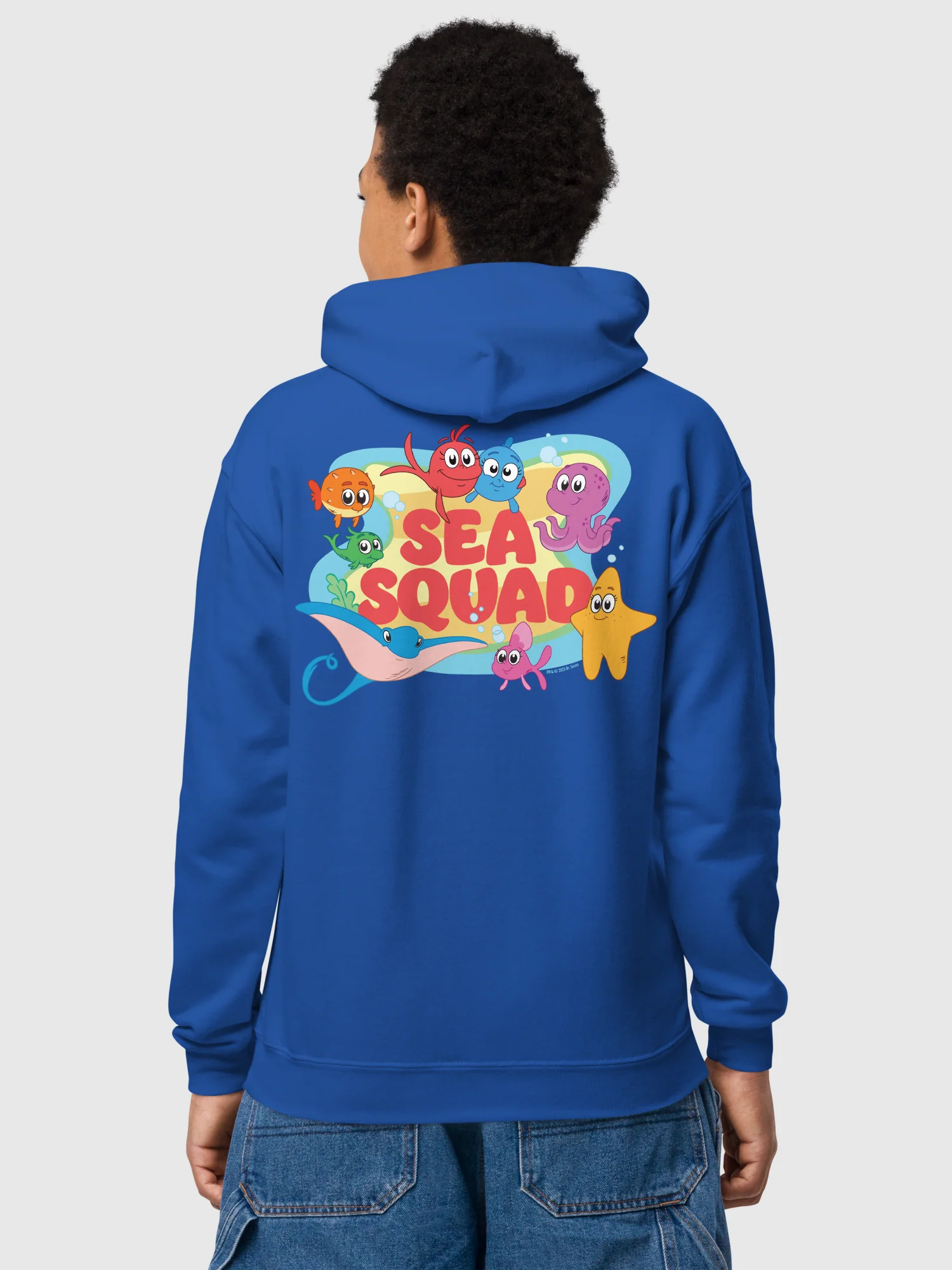 Red Fish, Blue Fish Sea Squad Kids Hoodie - Image 9