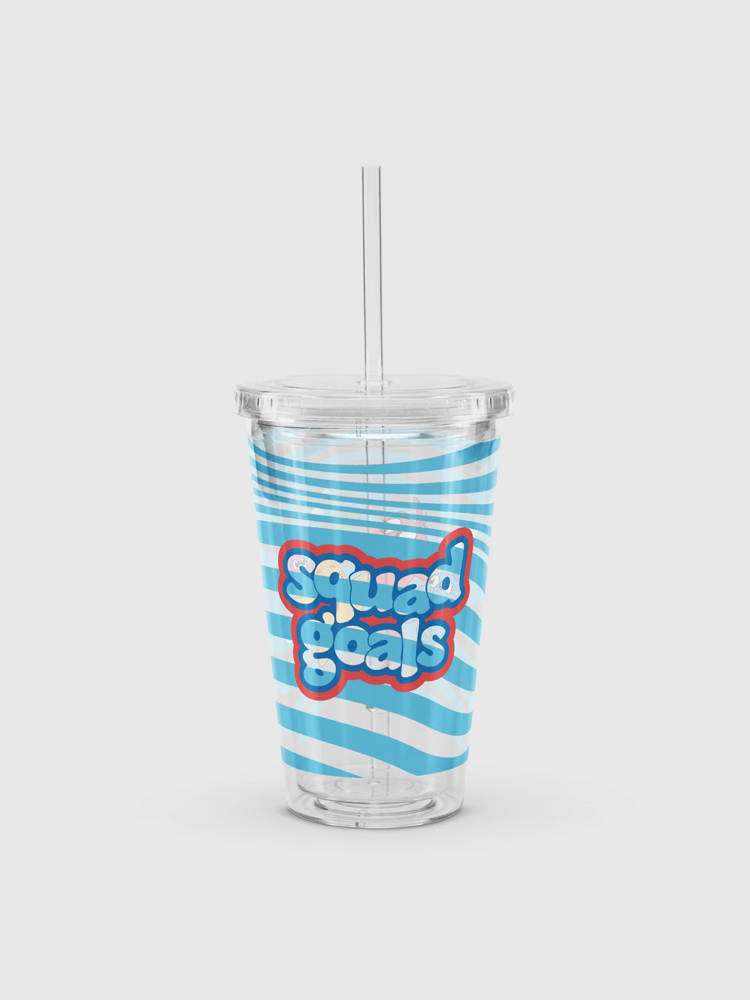 Red Fish, Blue Fish Squad Goals Clear Tumbler - Image 3