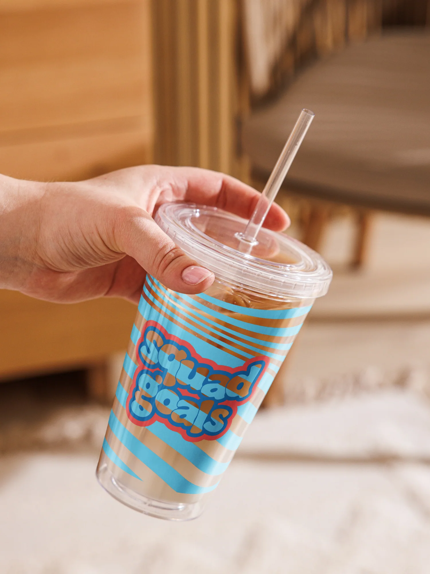 Red Fish, Blue Fish Squad Goals Clear Tumbler - Image 5