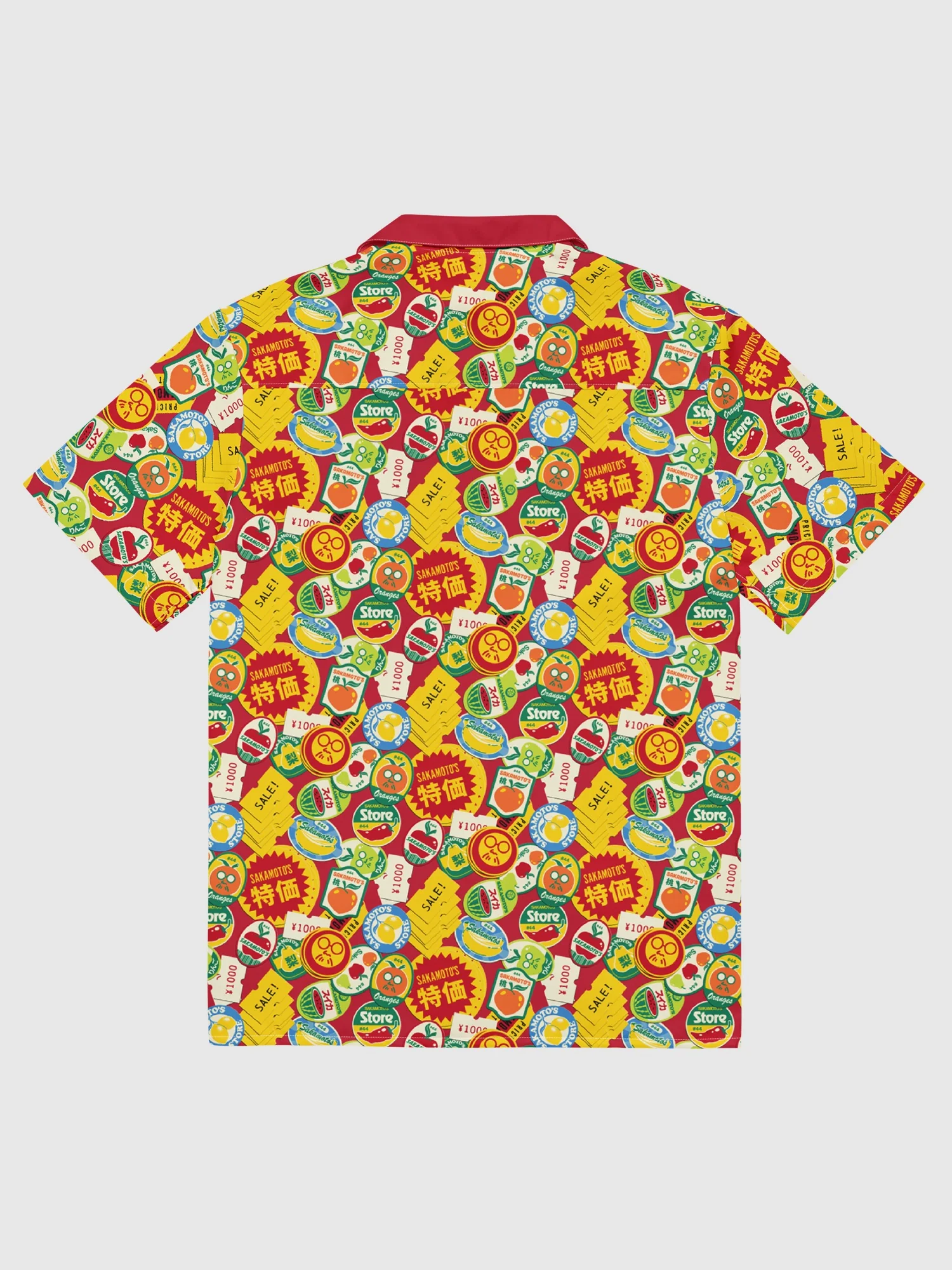 Sakamoto Days Stickers Button Up Shirt - Image 2