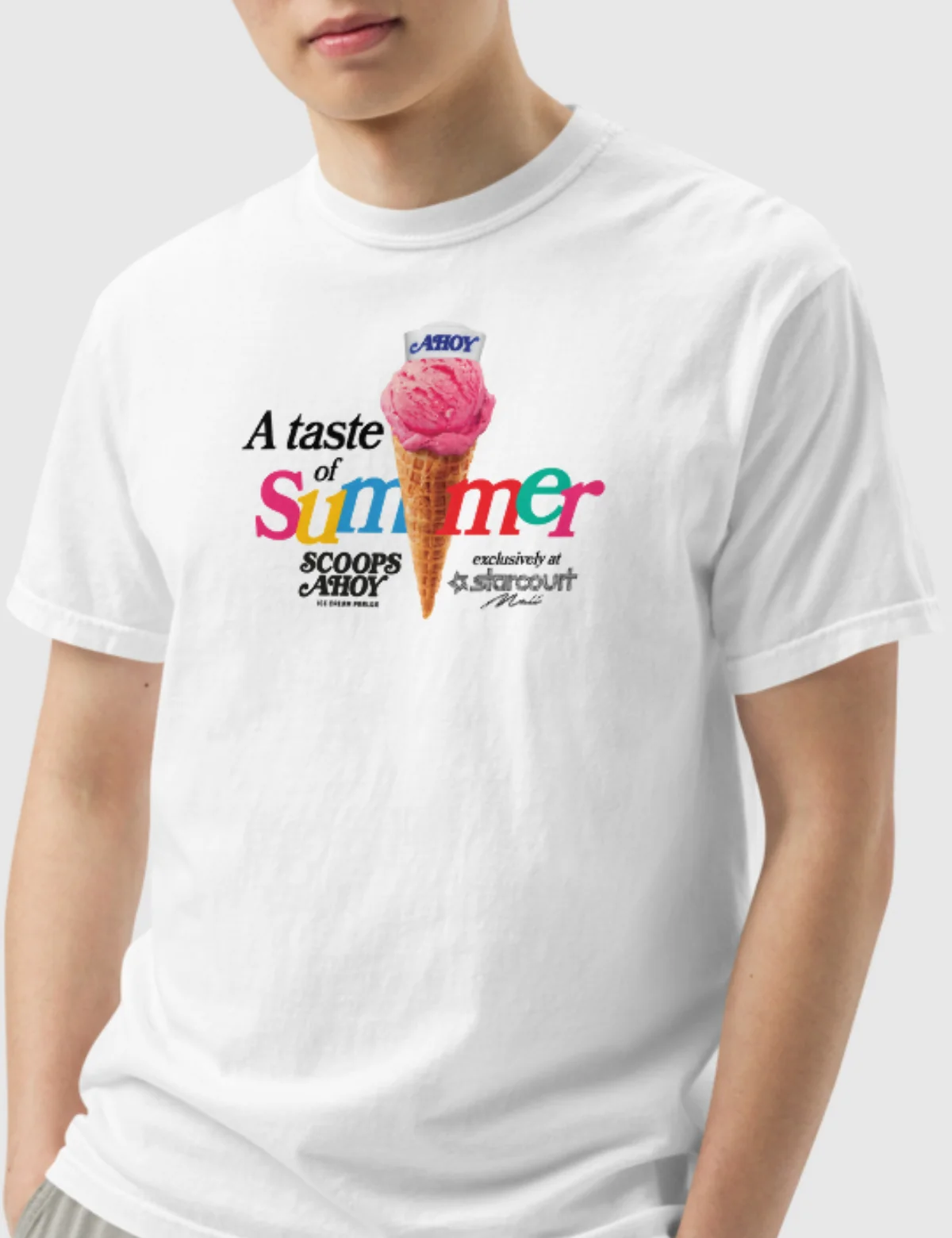 Scoops Ahoy Men’s A Taste of Summer T-Shirt [White] - Image 4