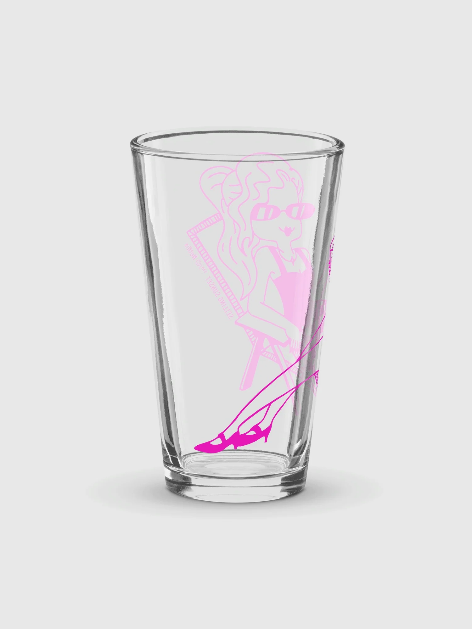 Selling Sunset Pint Glass" Water For Lunch" - Image 3