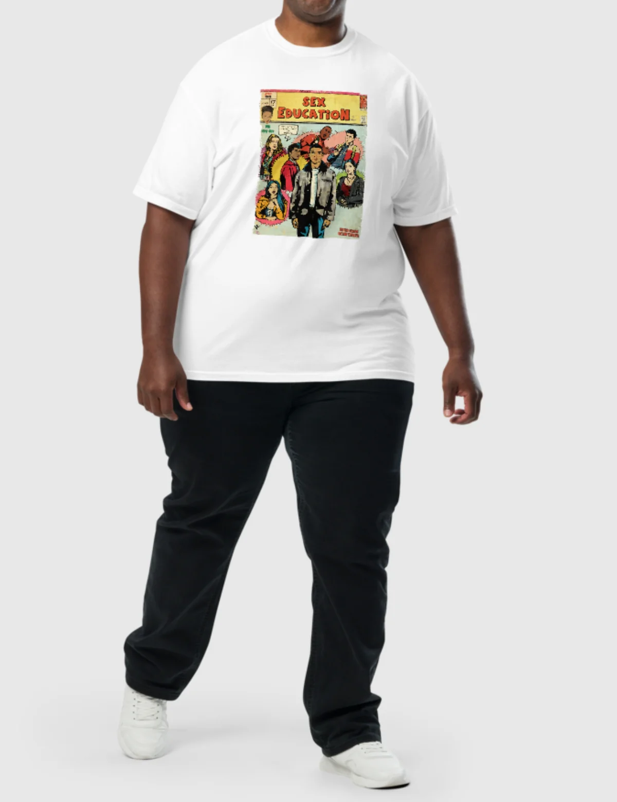 Sex Education Yellow Comic Unisex Heavyweight T-Shirt [White] - Image 2