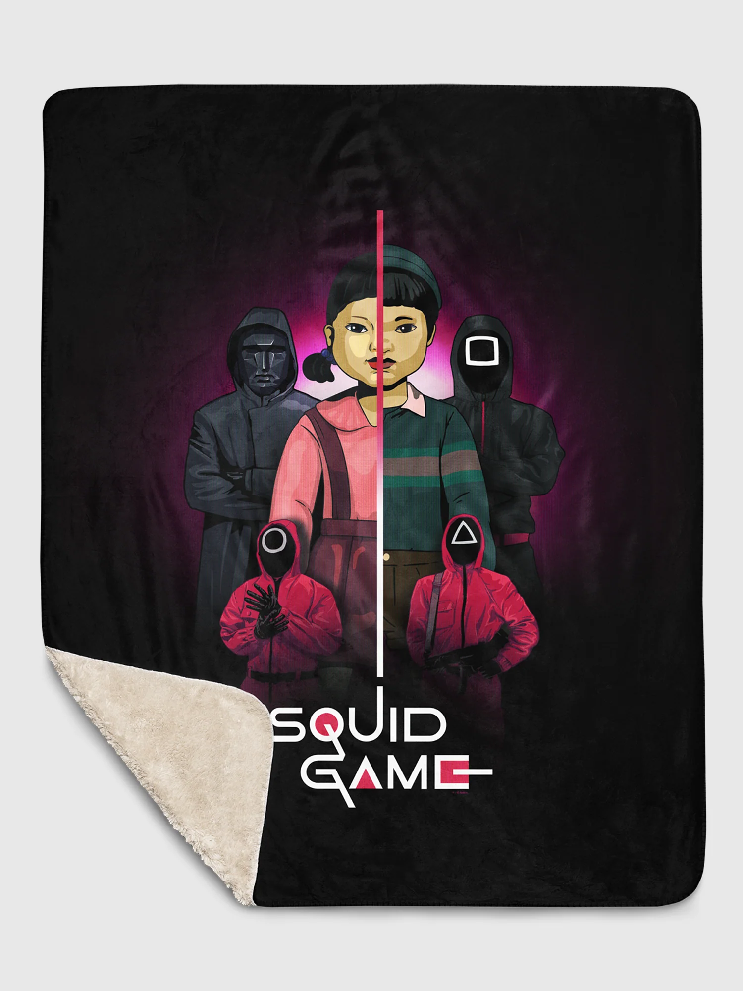 Squid Game Collage Premium Sherpa Blanket - Image 2