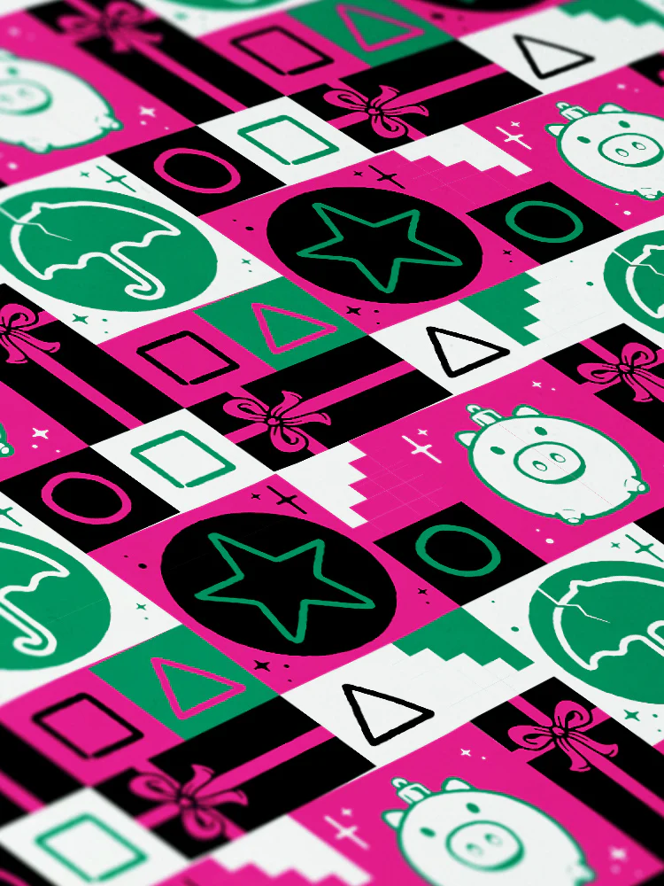 Squid Game Icons Pattern Wrapping Paper - Image 2