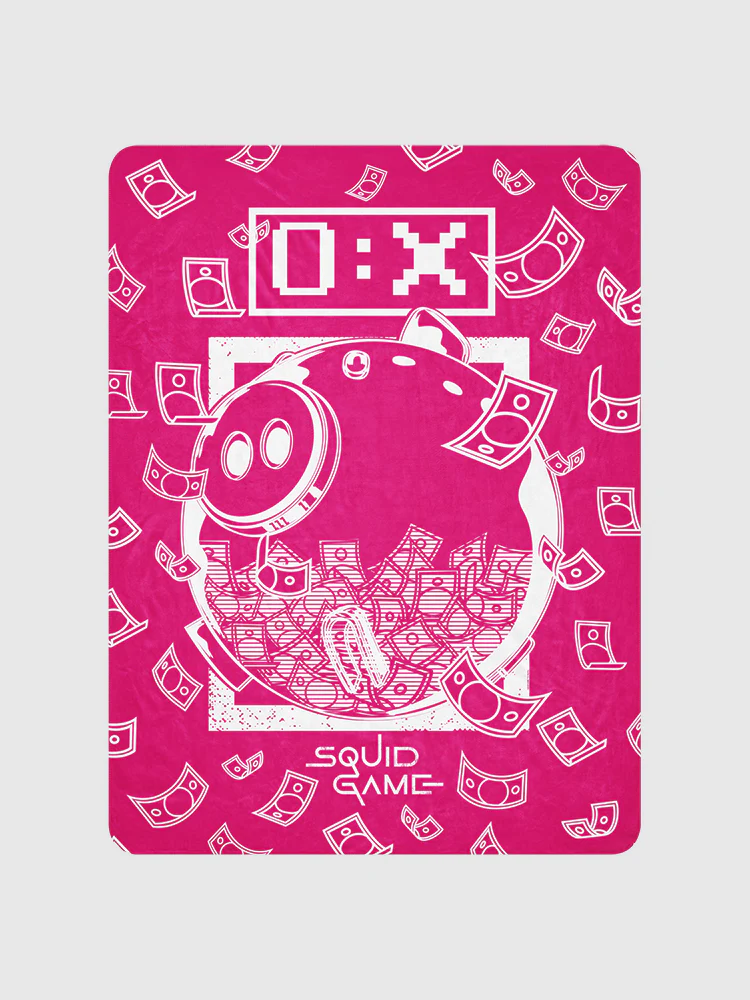 Squid Game Piggy Bank Sherpa Blanket - Image 3